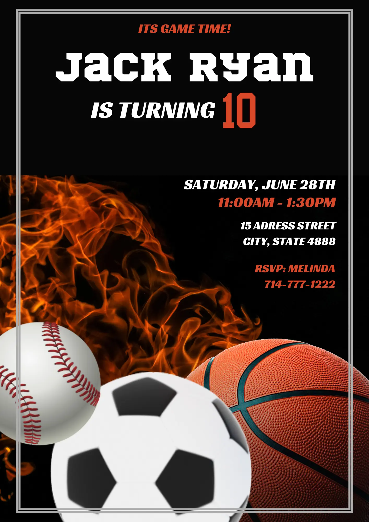 Sports Birthday Invitation Template - CreativeRino