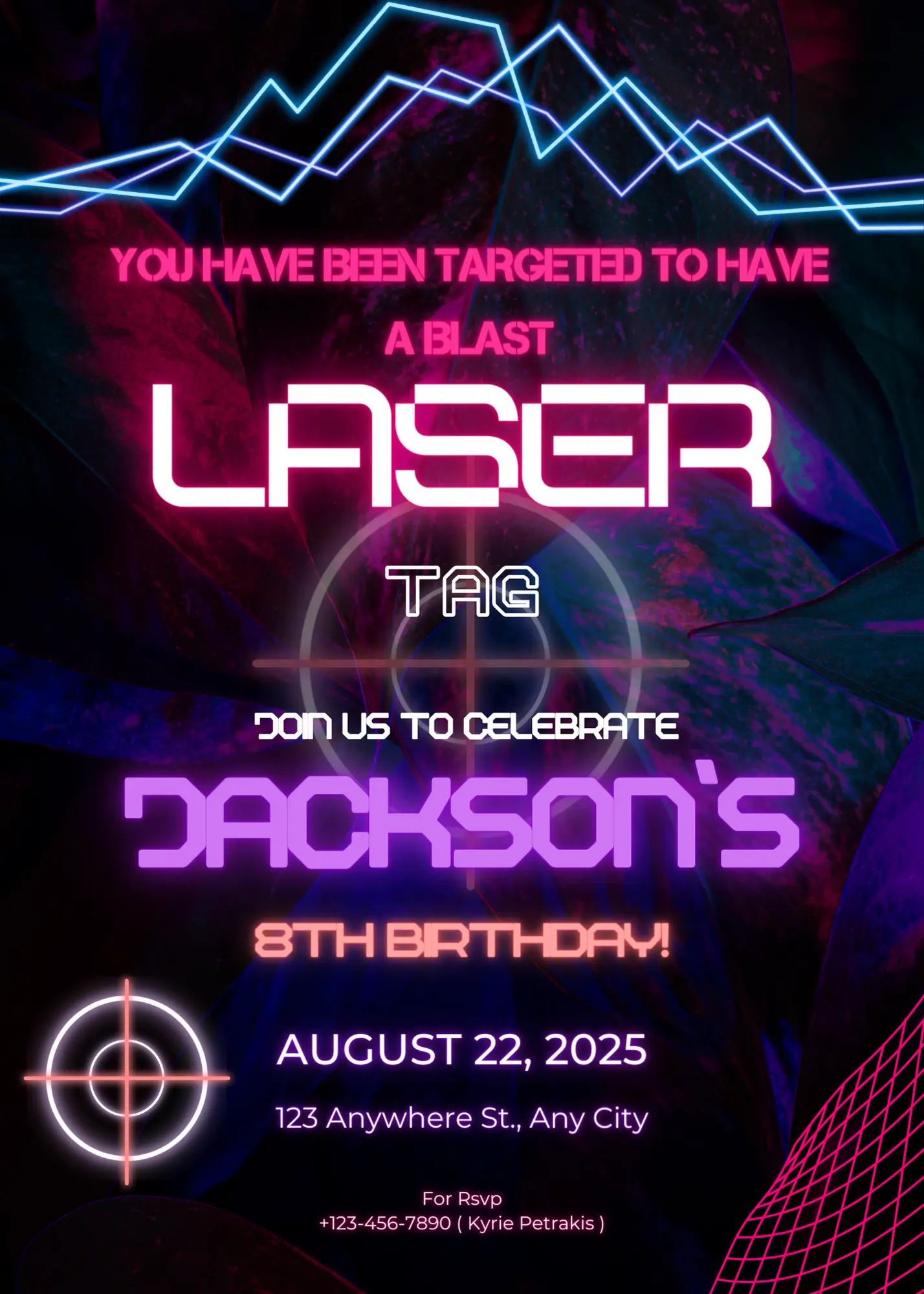 Laser Gaming Birthday Invitation Template - CreativeRino