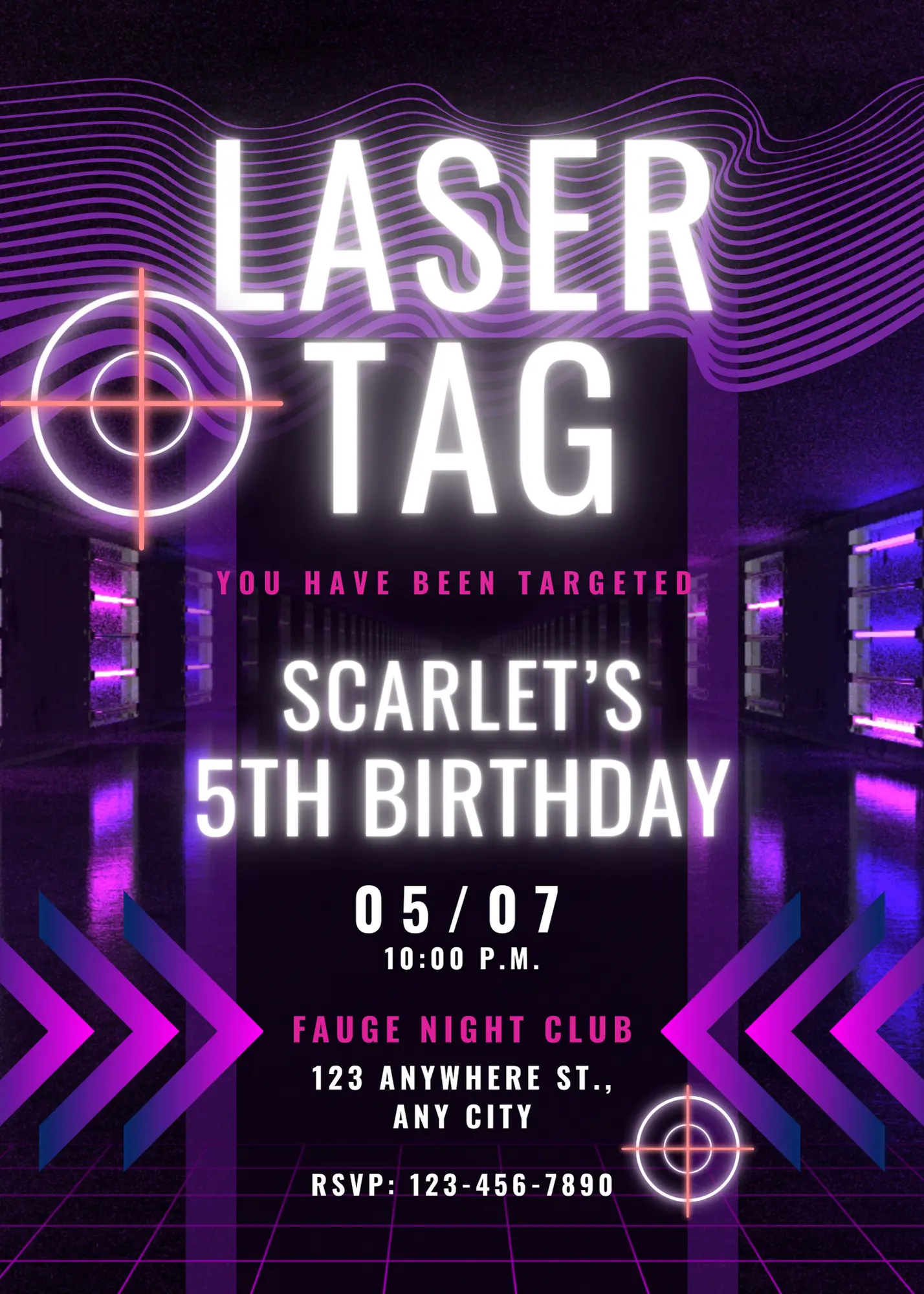 Laser Tag Gaming Birthday Invitation Template - CreativeRino