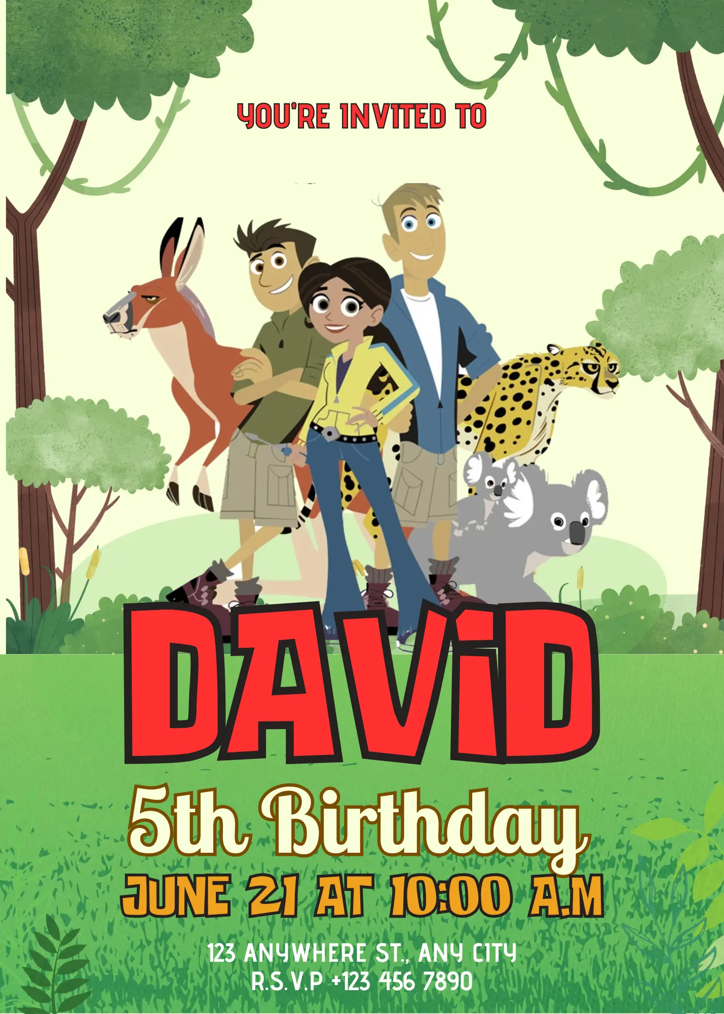 Wild Kratts Birthday Invitation Template - CreativeRino