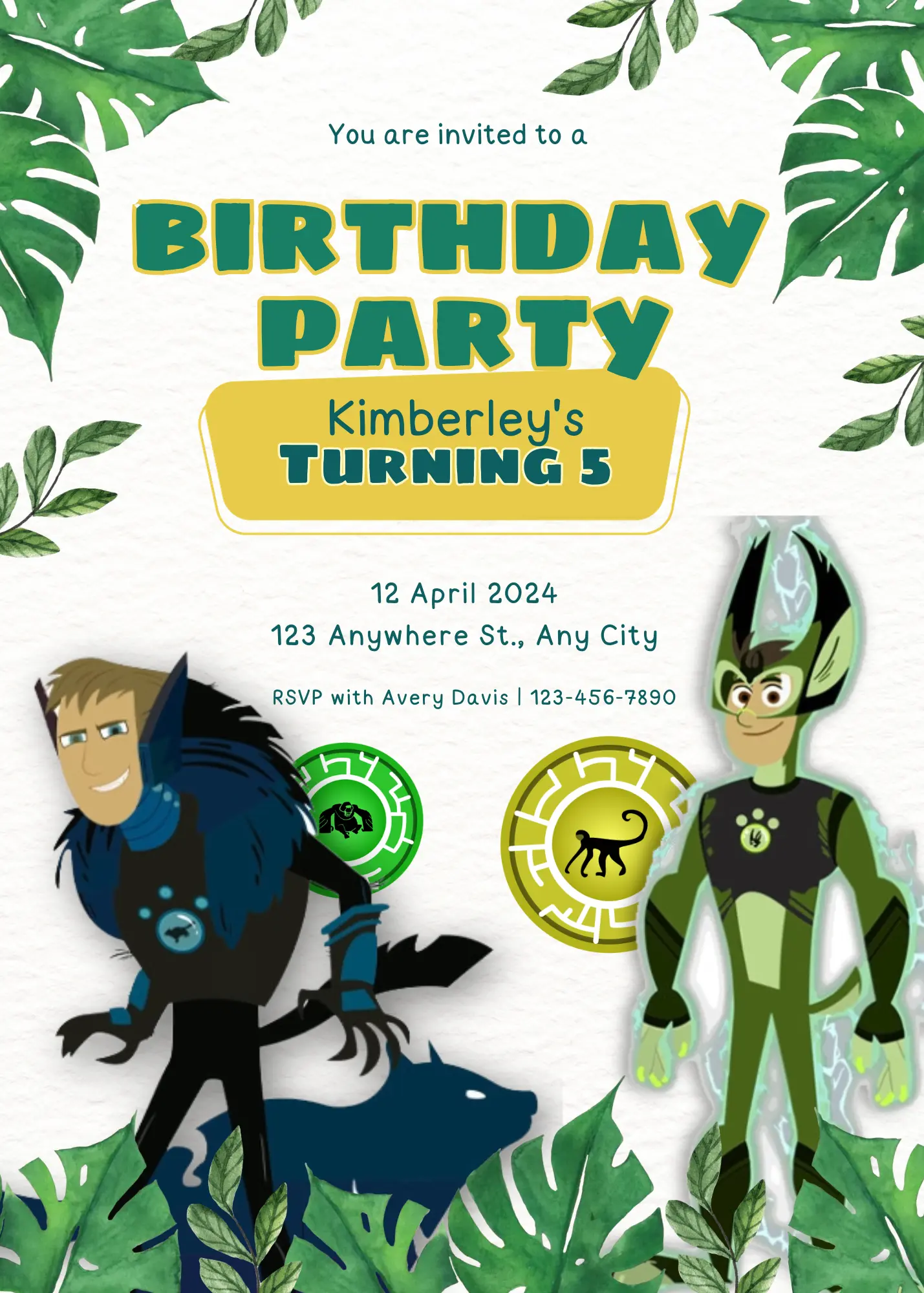 Wild Kratts Birthday Invitation Template - CreativeRino