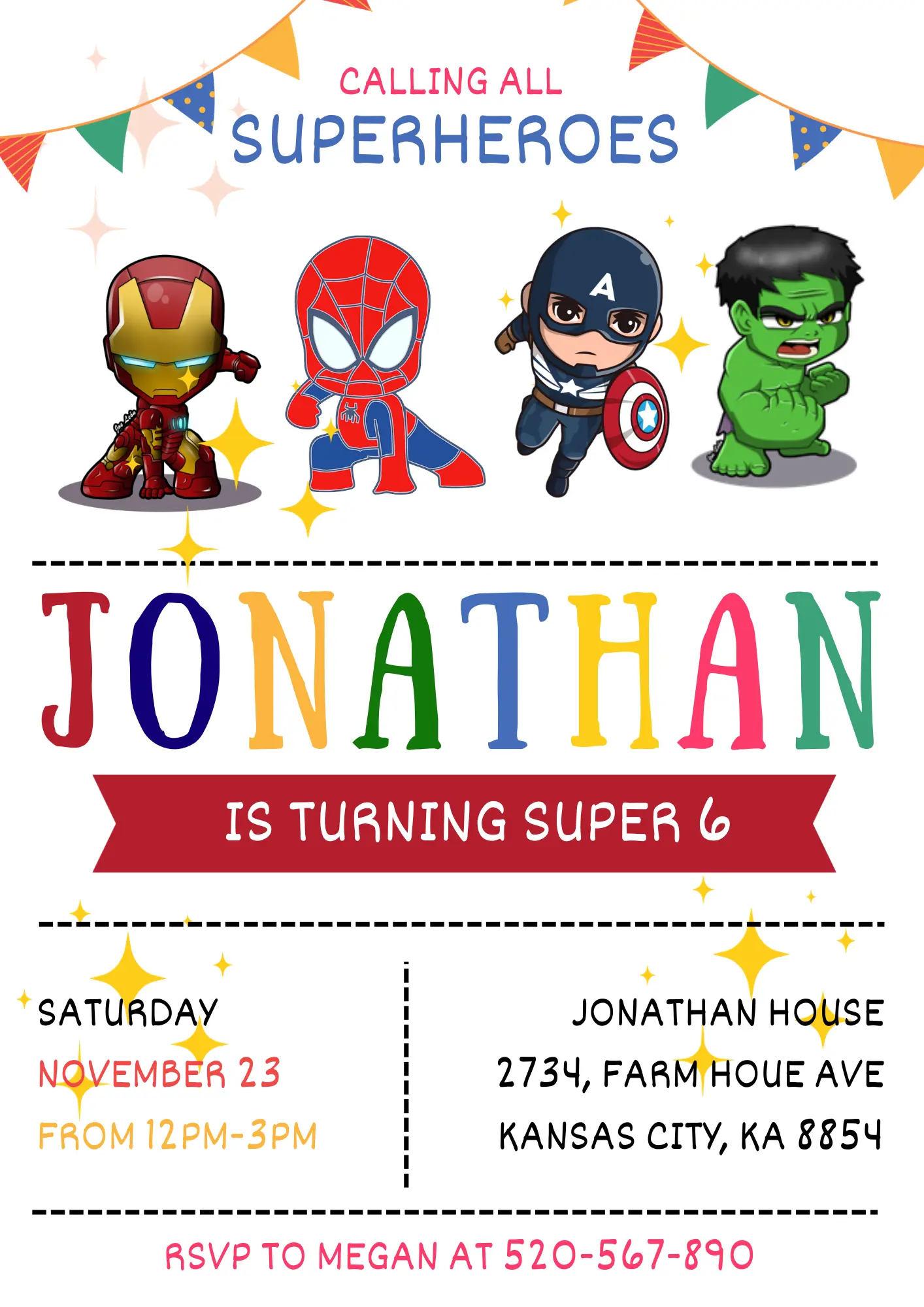 Superhero Birthday Invitation Template | Avengers Invite - CreativeRino