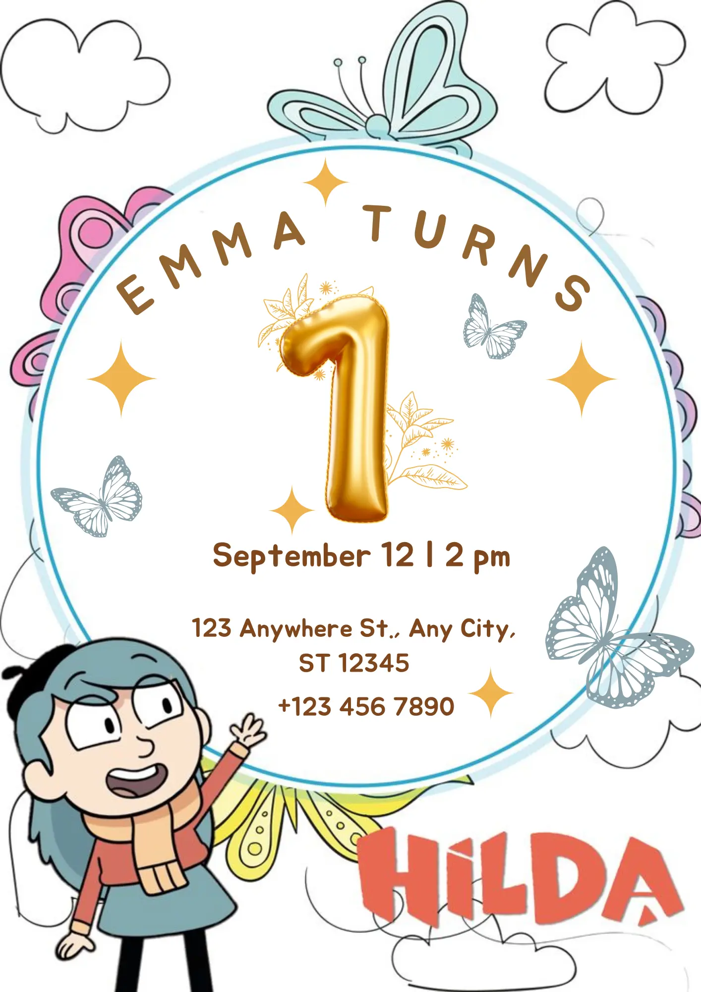 Hilda Birthday Invitation Template - CreativeRino