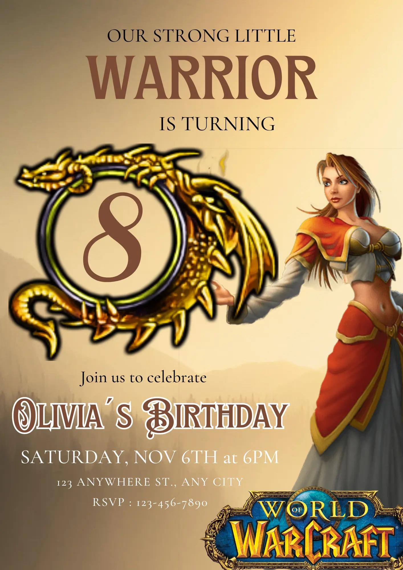 World of Warcraft Birthday Invitation Template - CreativeRino