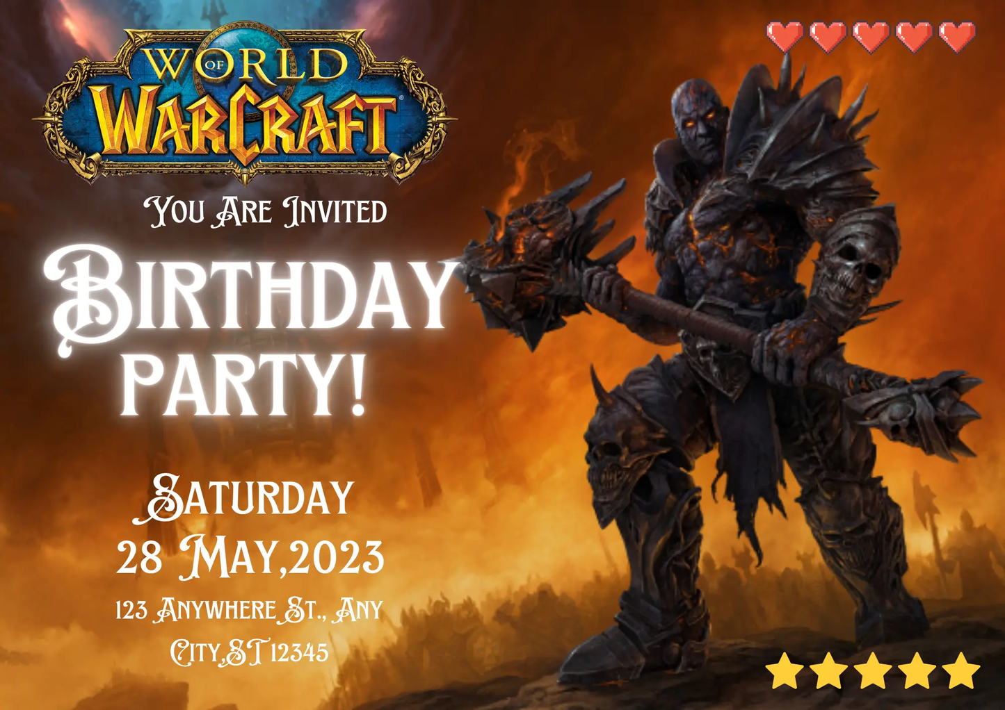 World of Warcraft Birthday Invitation Template - CreativeRino