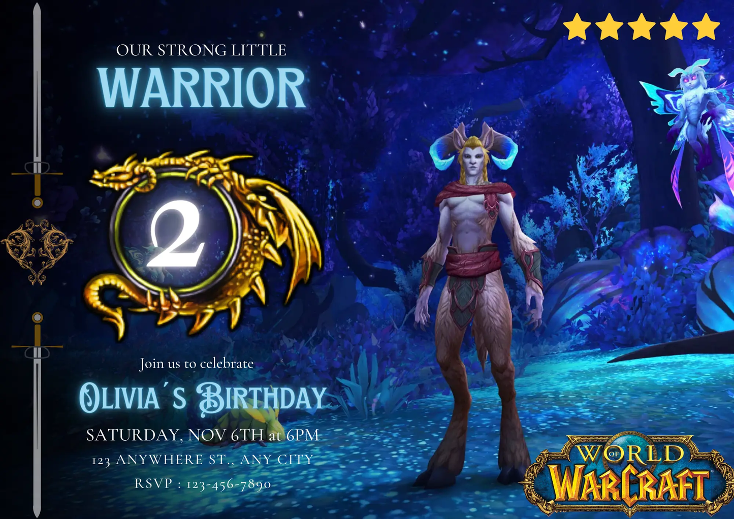 World of Warcraft Birthday Invitation Template - CreativeRino