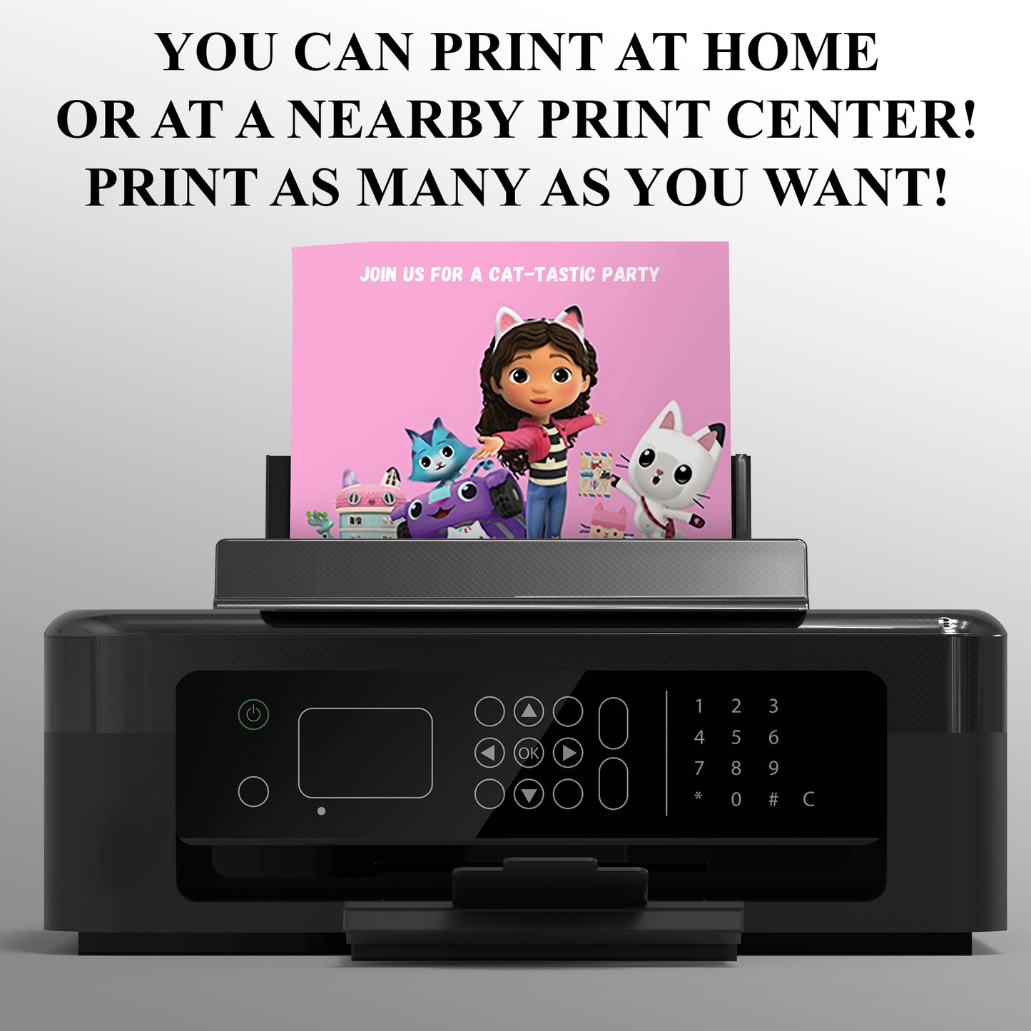 Gabby's Dollhouse Birthday Invitation Template - CreativeRino