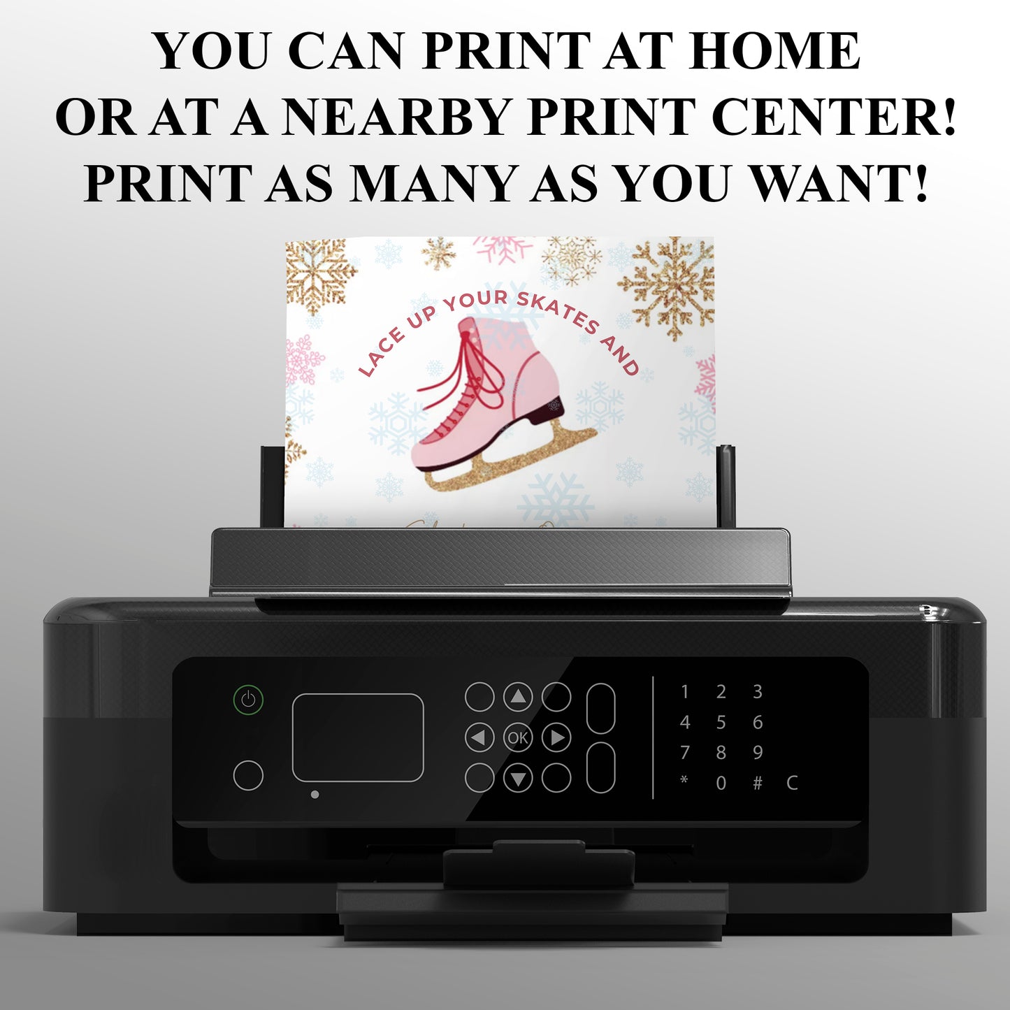 Ice Skating Birthday Invitation Template - CreativeRino