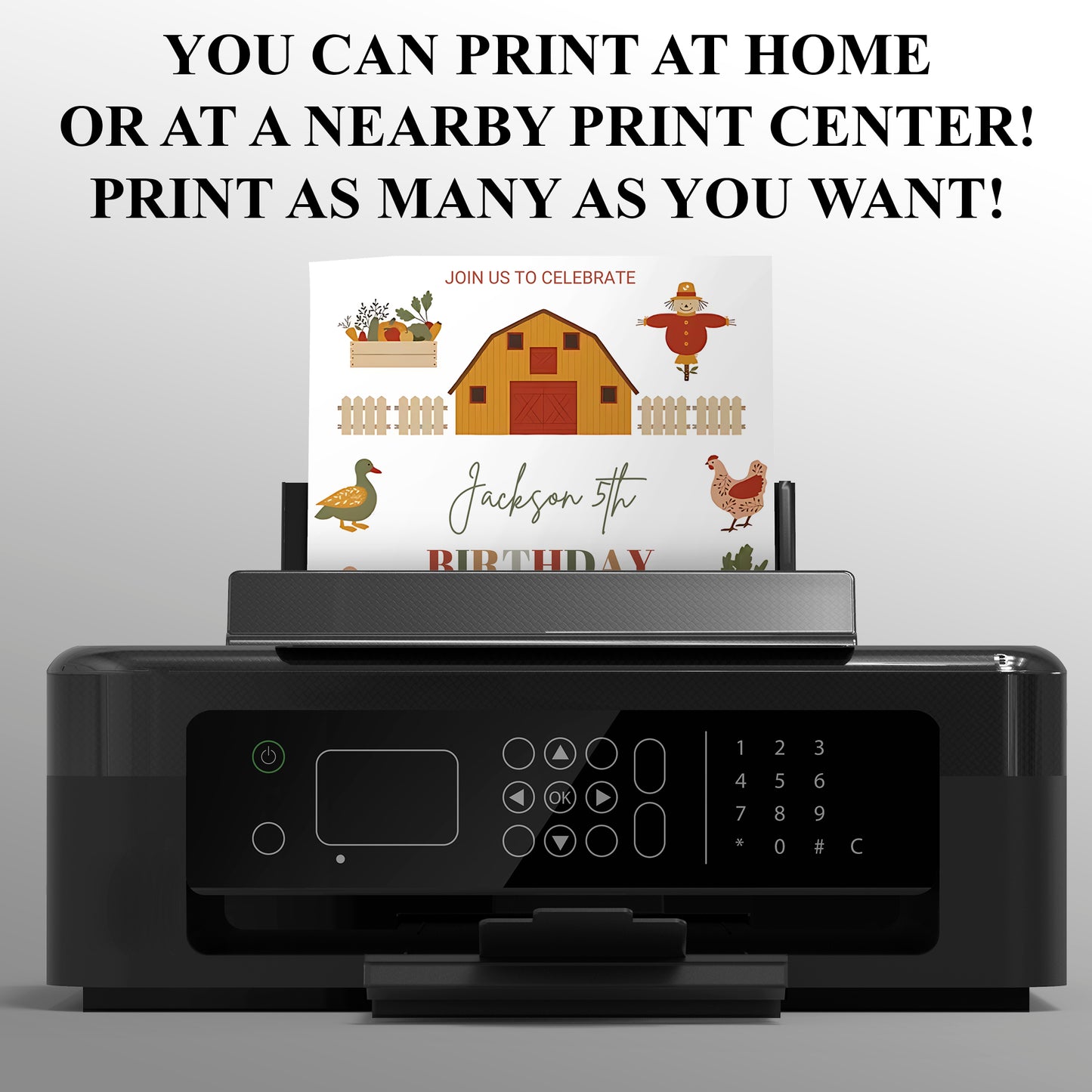 Farm Birthday Invitation Template - CreativeRino