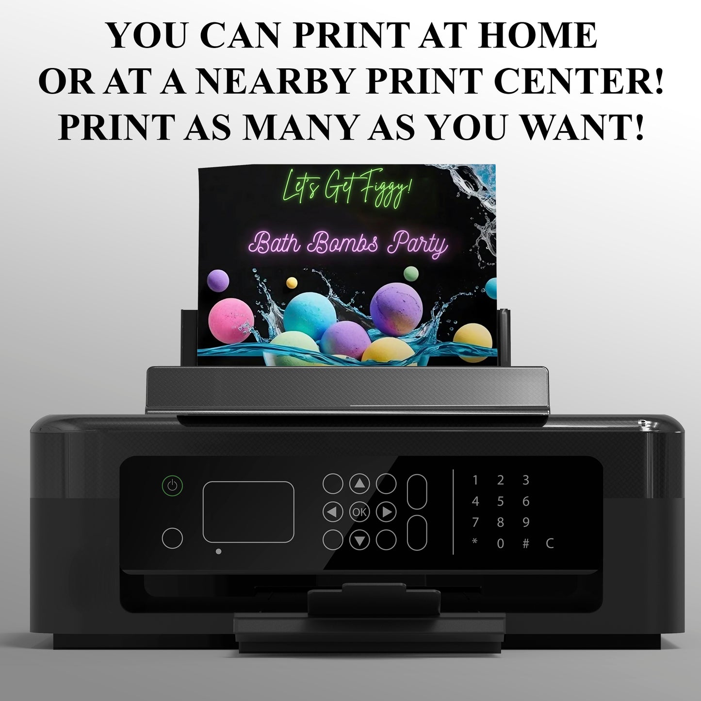 Digital Bath Bomb Birthday Invitation - CreativeRino