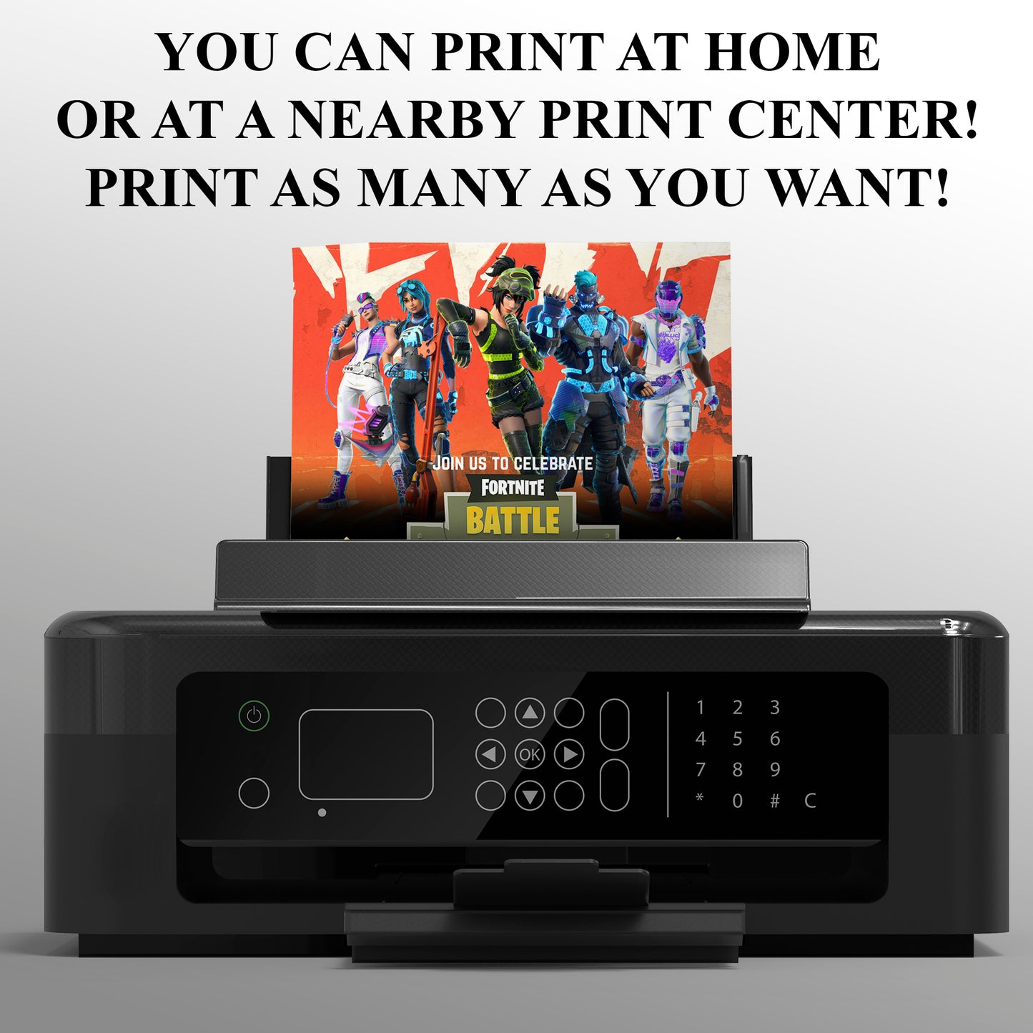 Fortnite Battle Royale Birthday Invitation - CreativeRino