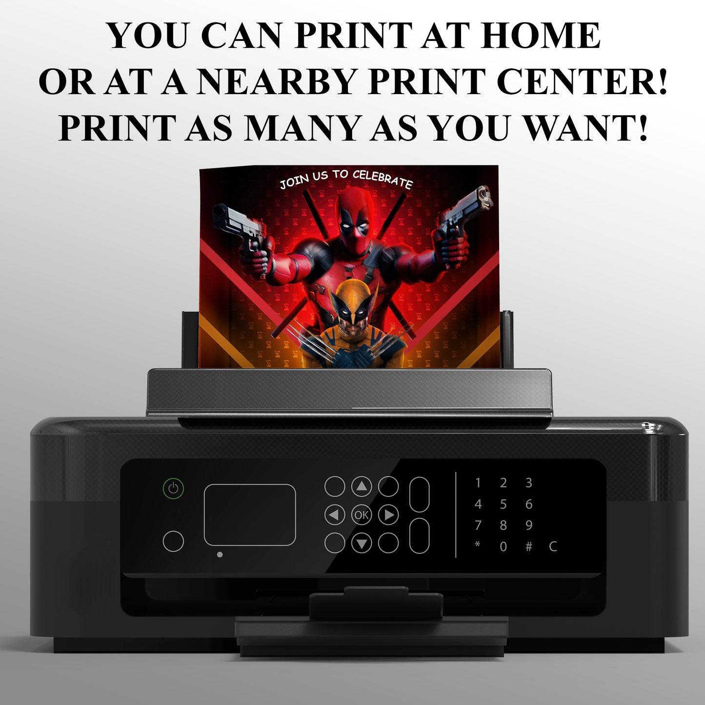 Deadpool & Wolverine Birthday Invitation Template - CreativeRino