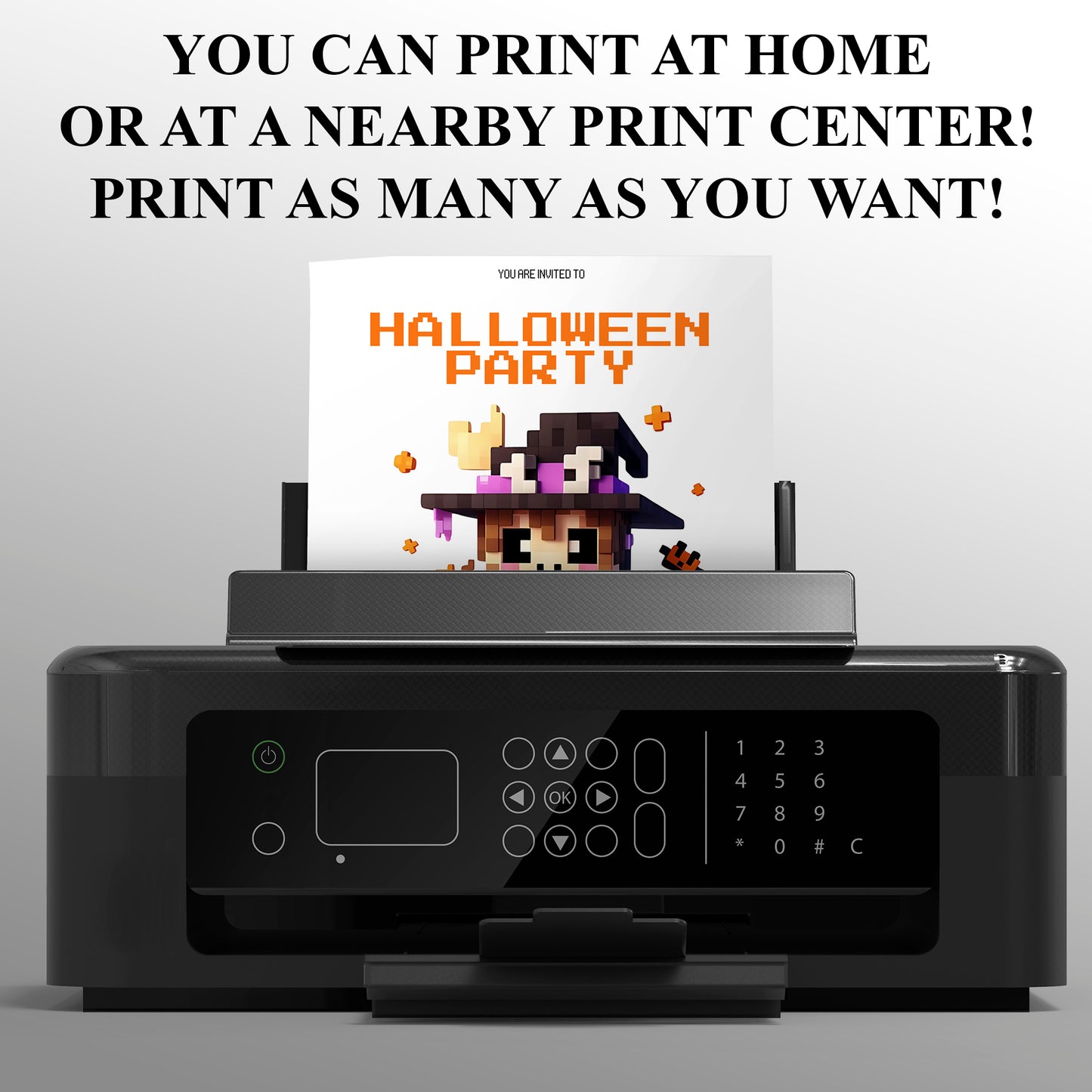 Minecraft Halloween Party Invitation - CreativeRino