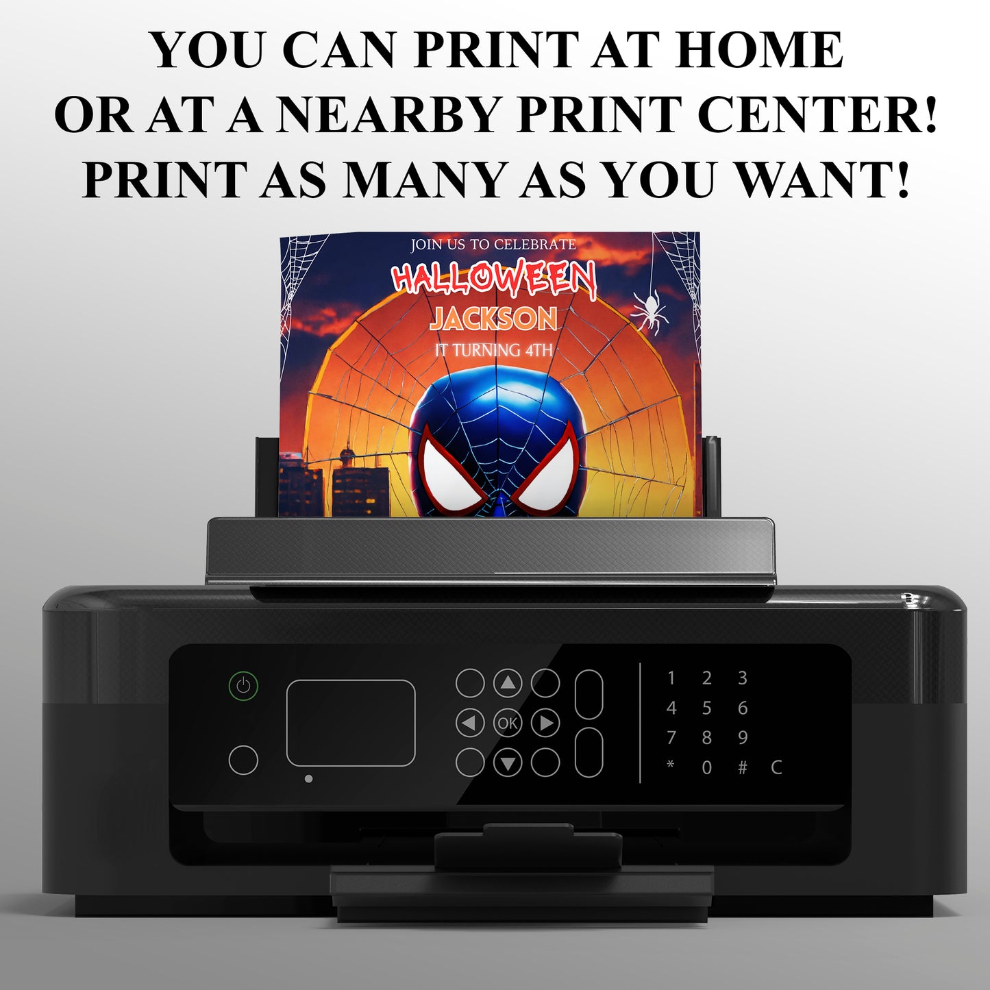 Editable Spiderman Halloween Invite - CreativeRino