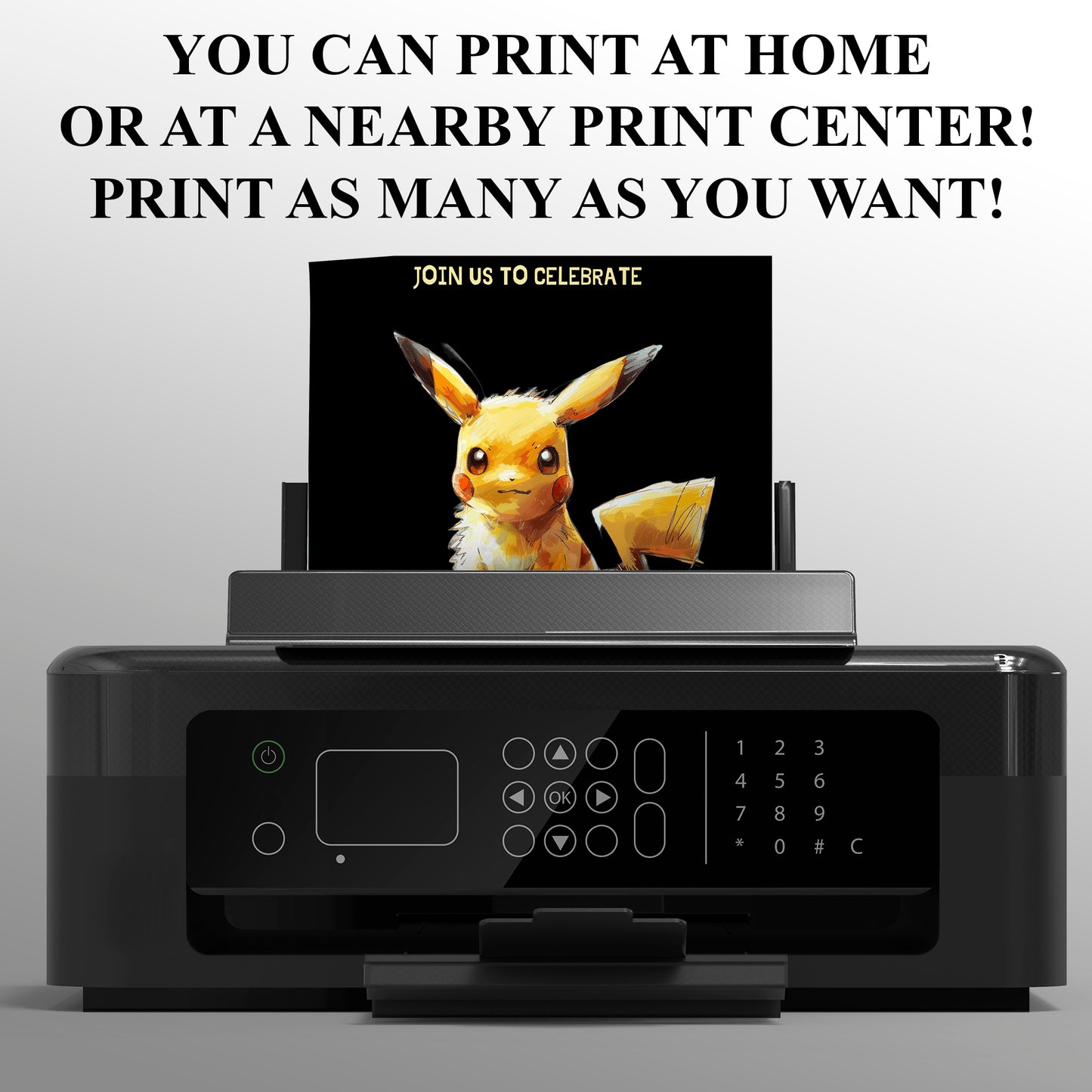 Editable Pikachu Birthday Party Invitation - CreativeRino