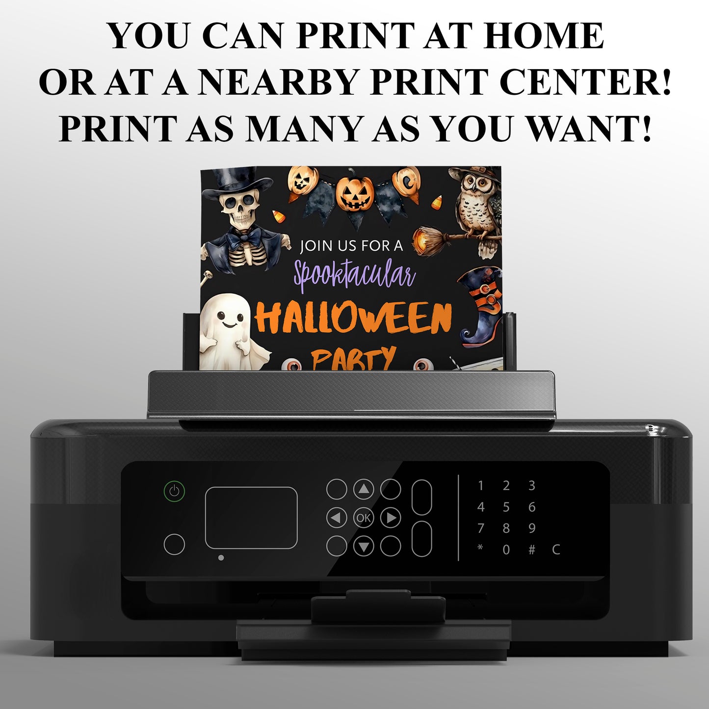 Spooky Pumpkin Theme Halloween Birthday Invitation - CreativeRino