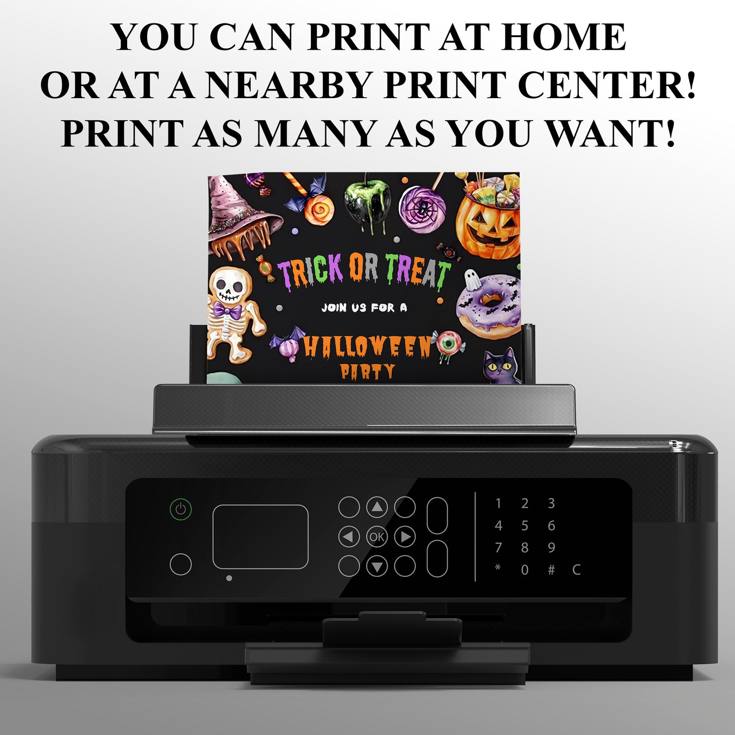 Editable Trick or Treat Halloween Party Invitation - CreativeRino