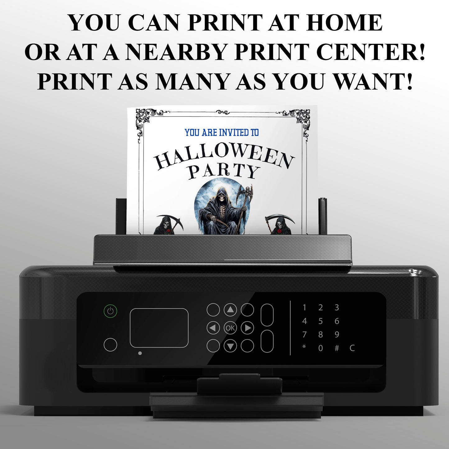 Grim Reaper Halloween Invitation - CreativeRino