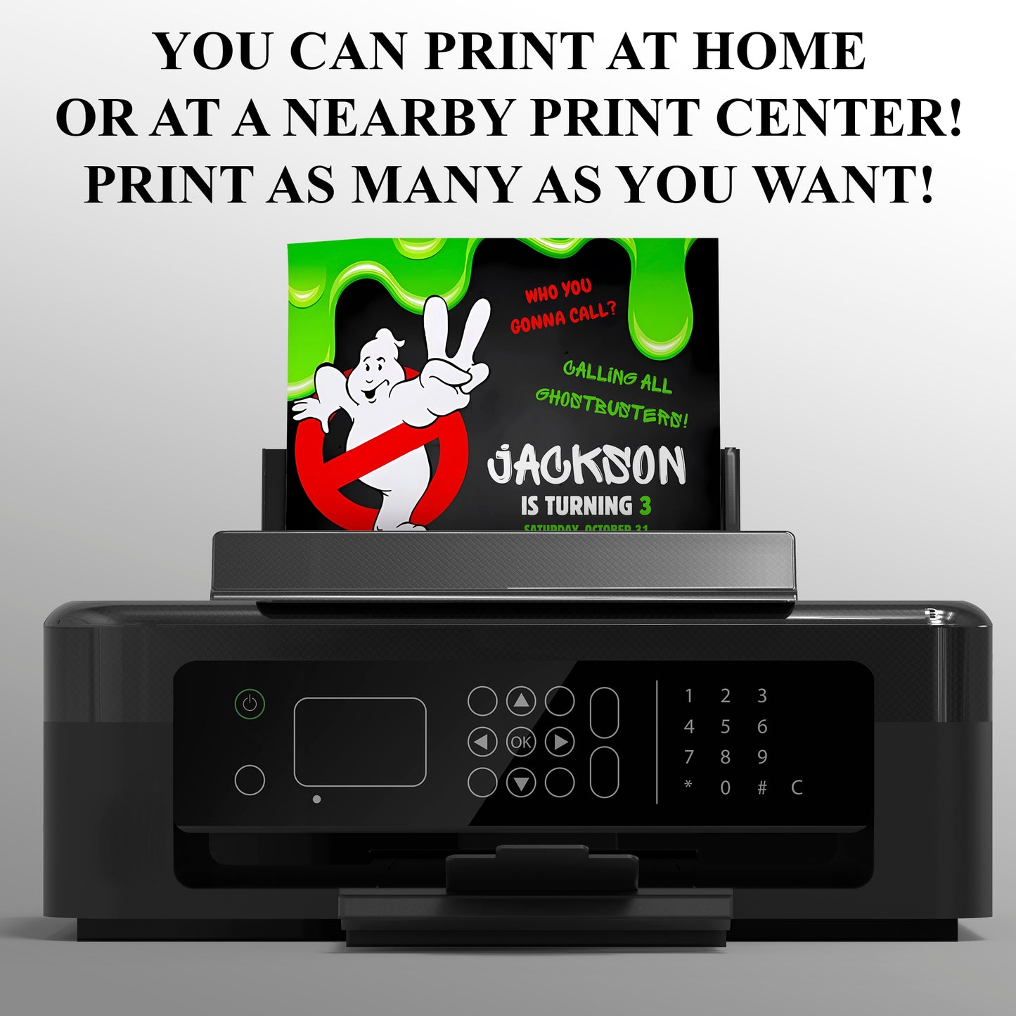 Ghostbusters Halloween Birthday Party Invitation Template - CreativeRino