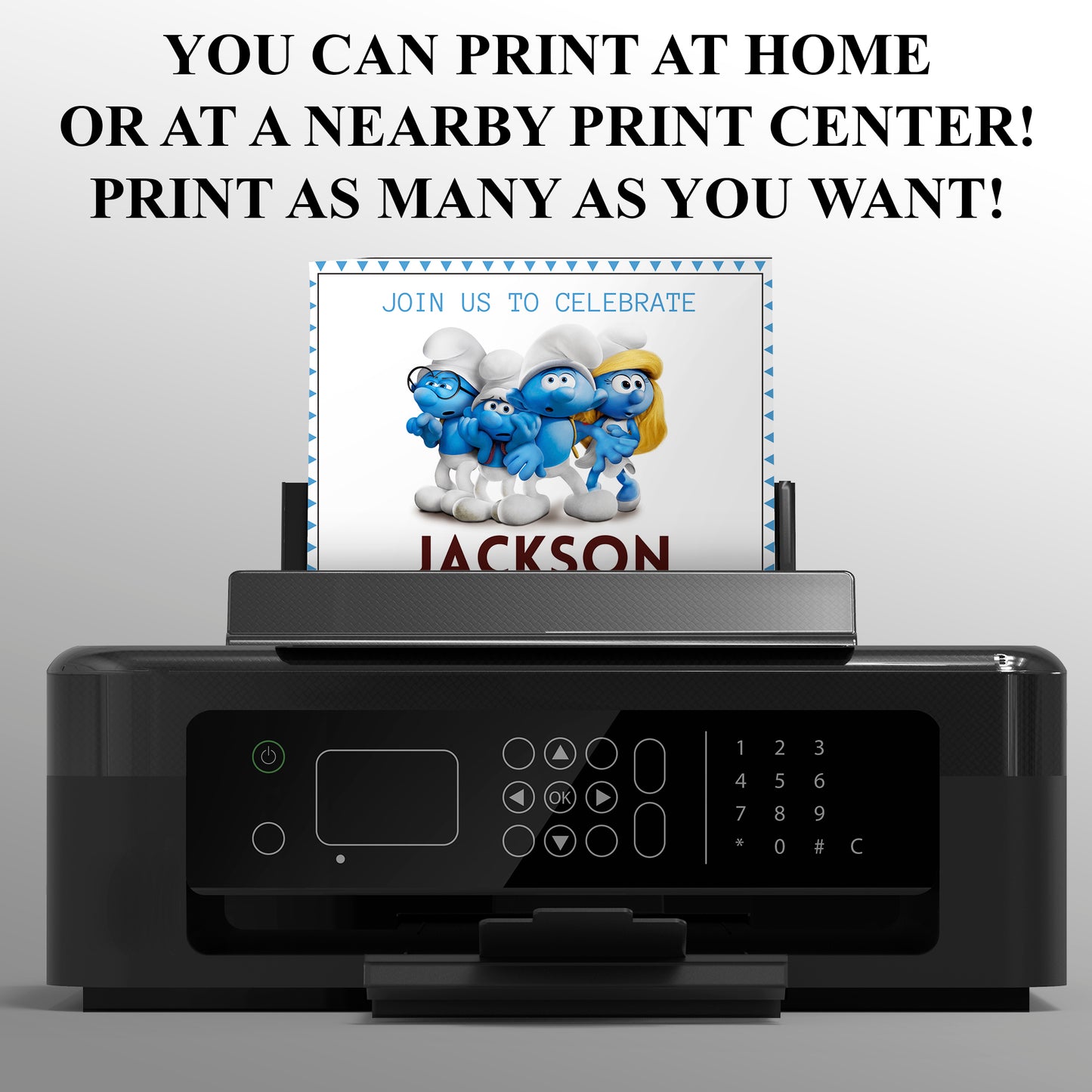 The Smurfs Birthday Invitation Template - CreativeRino