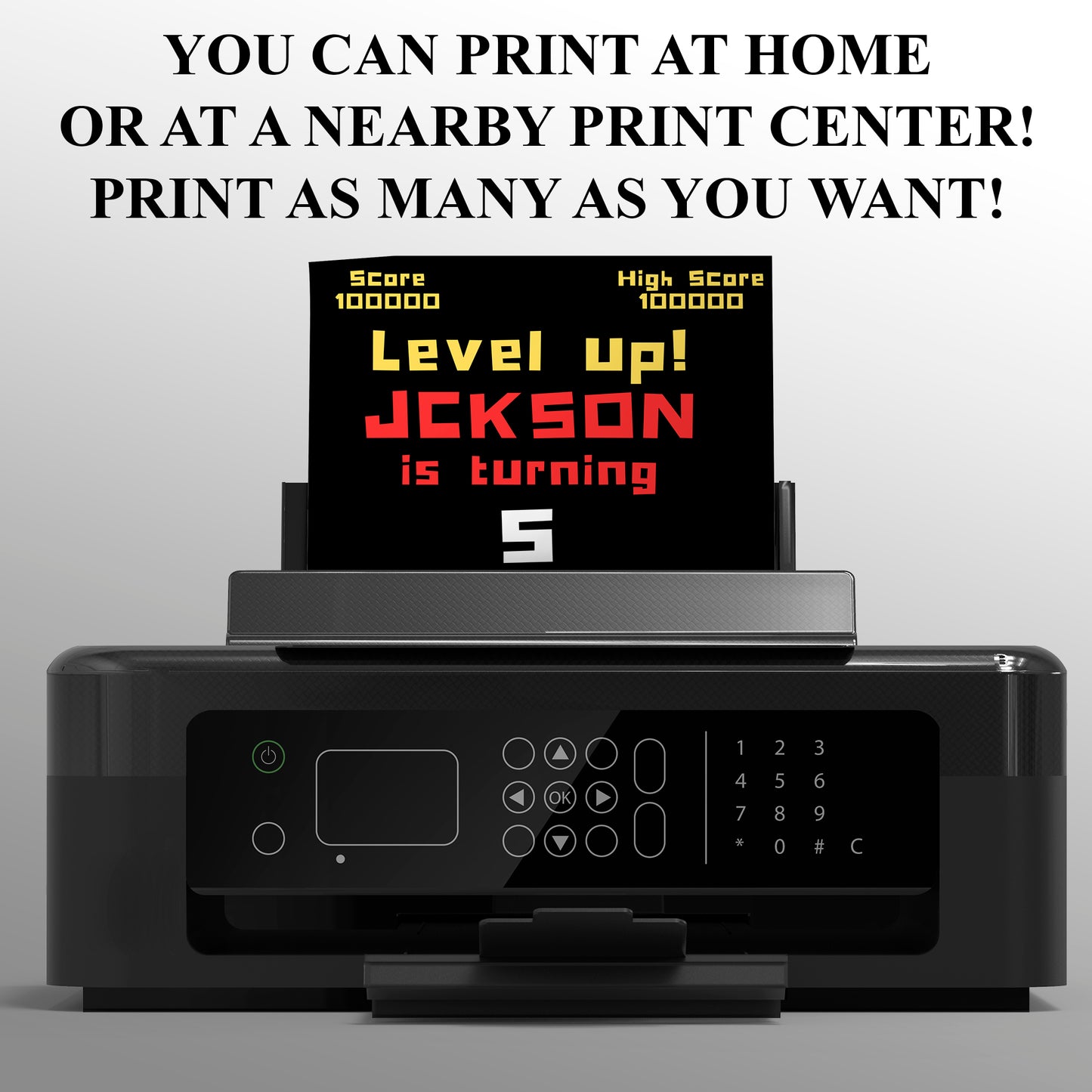Digital Pac Man Birthday Party Invitation - CreativeRino