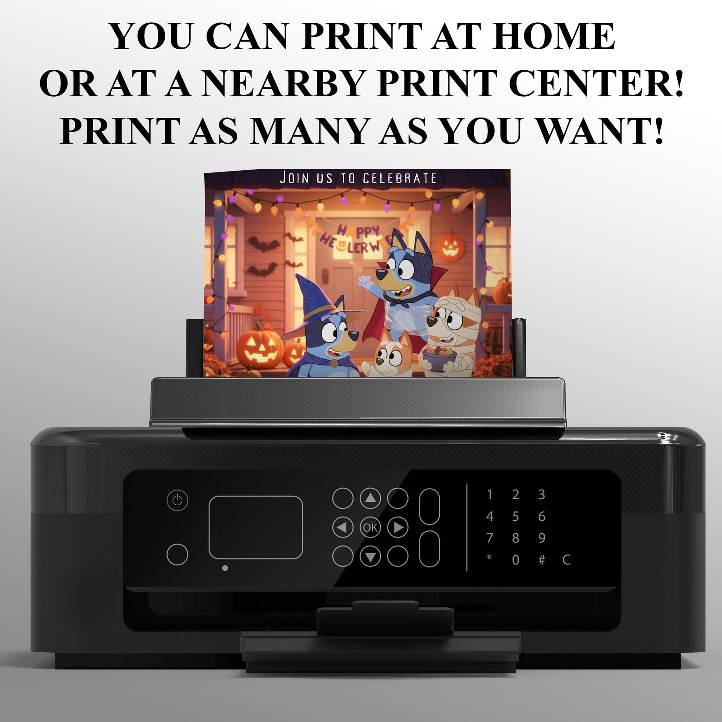 Bluey and Bingo Halloween Party Invitation - CreativeRino