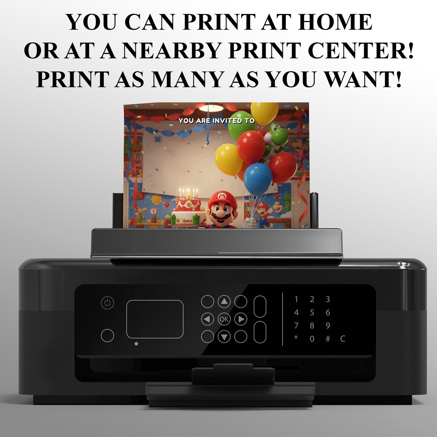 Super Mario Birthday Party Invitation - CreativeRino