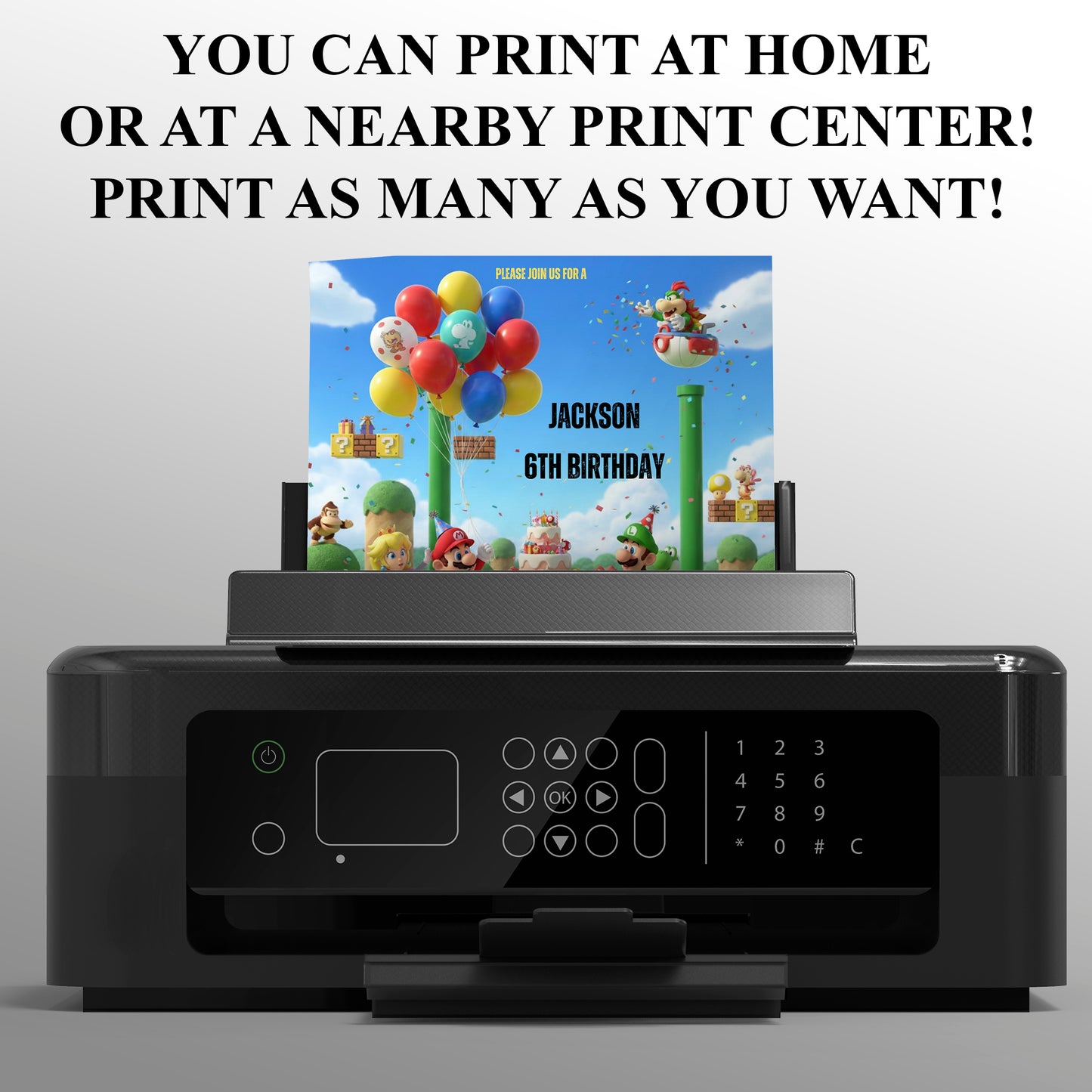 Super Mario Birthday Invitation - CreativeRino