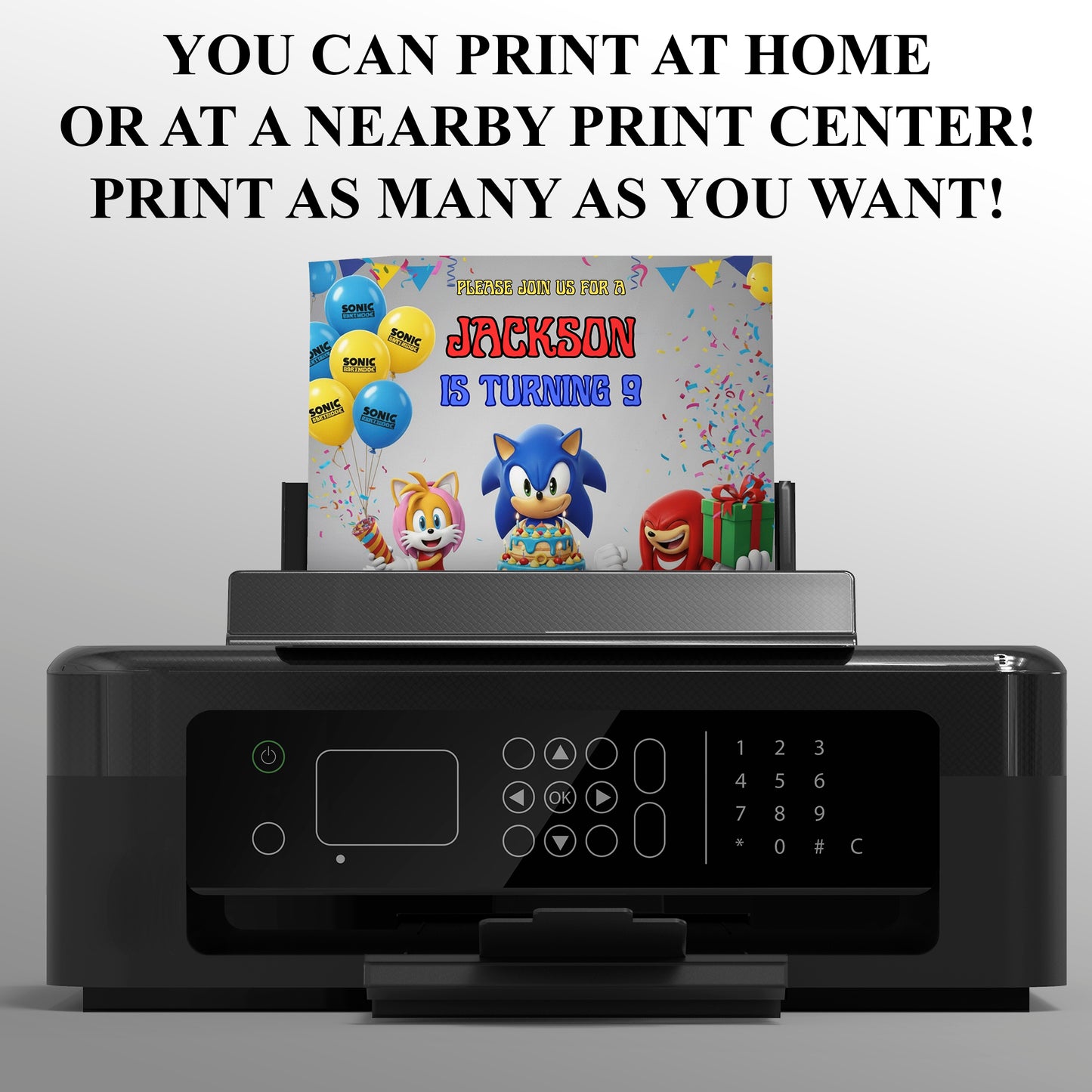 Sonic Hedgehog Birthday Invitation - CreativeRino