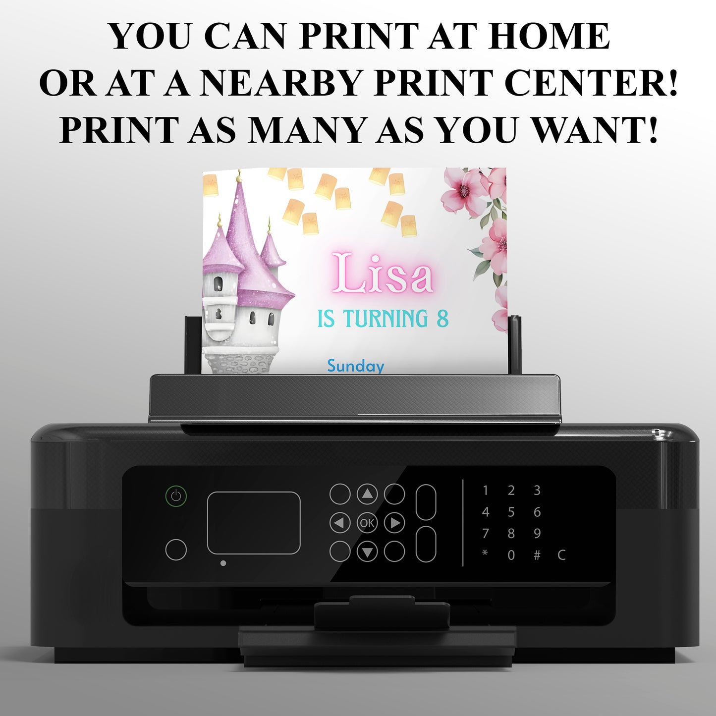 Princess Rapunzel Birthday Invitation Template - CreativeRino