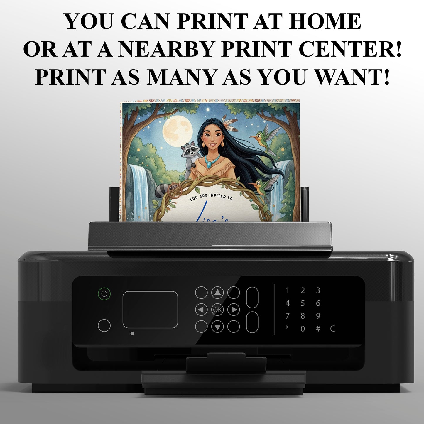 Princess Pocahontas Birthday Invitation - CreativeRino