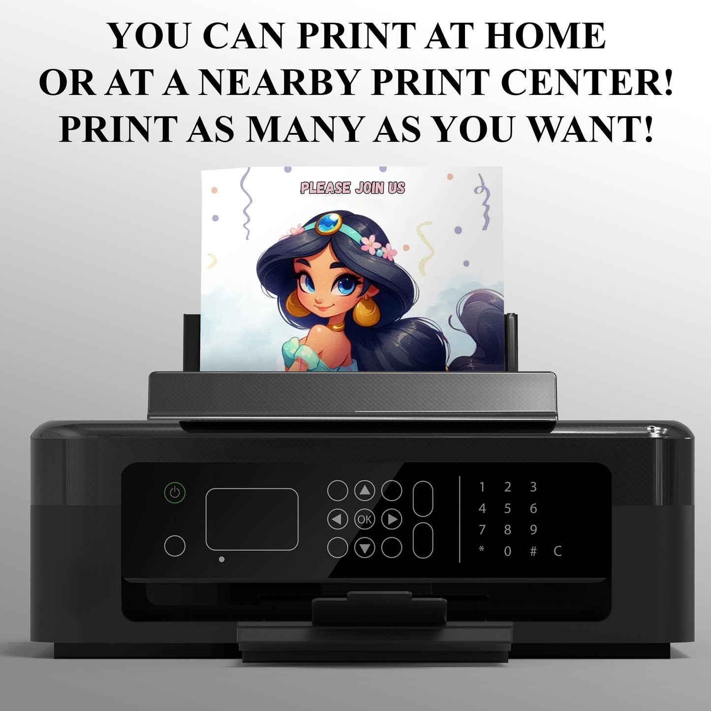 Princess Jasmine Birthday Invitation Template - CreativeRino