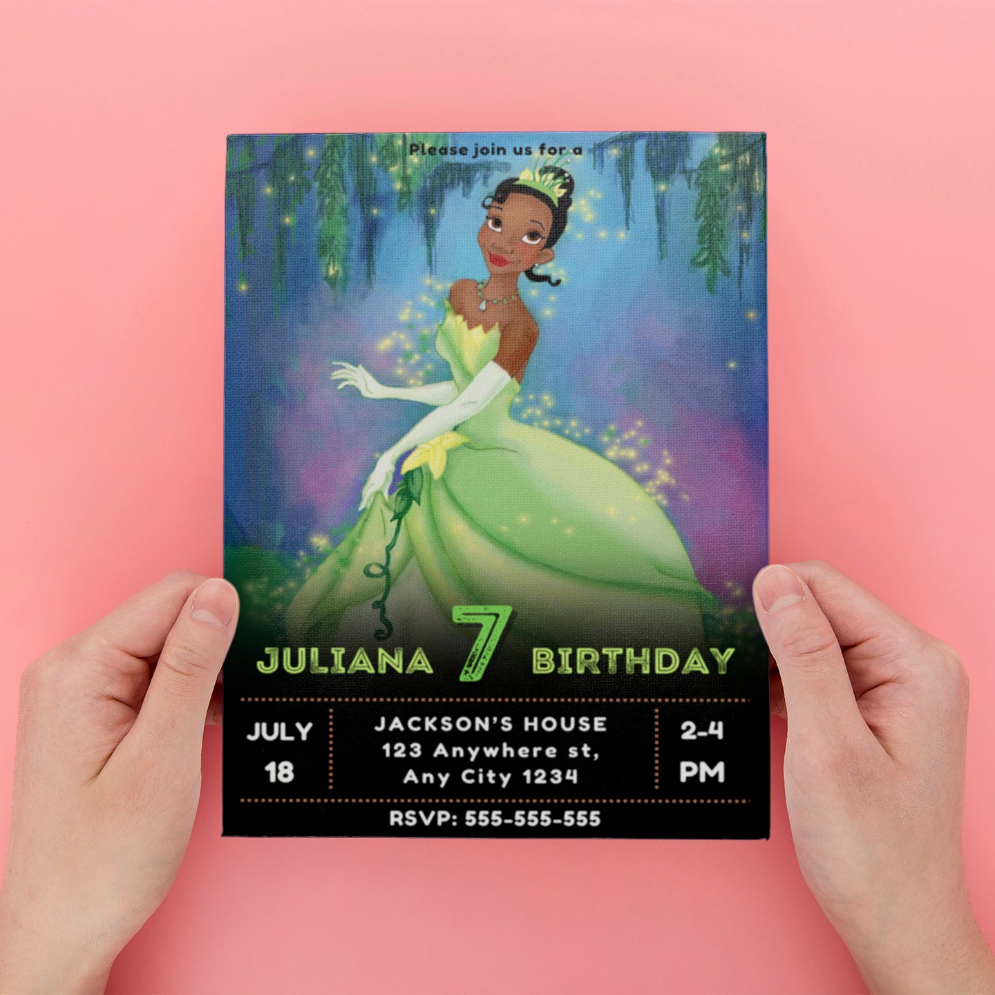 Princess Tiana Birthday Invitation - CreativeRino