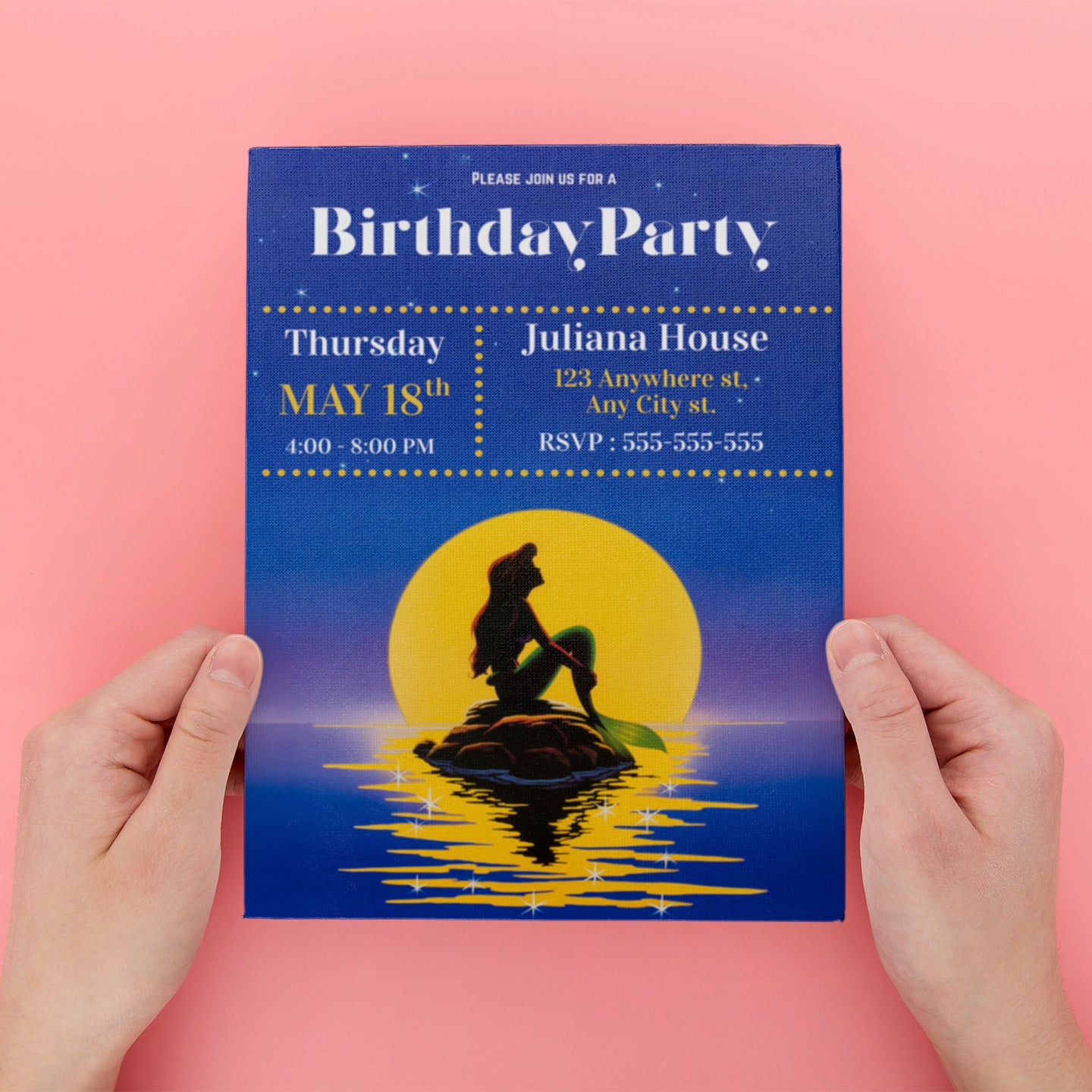 Little Mermaid Birthday Party Invitation - CreativeRino