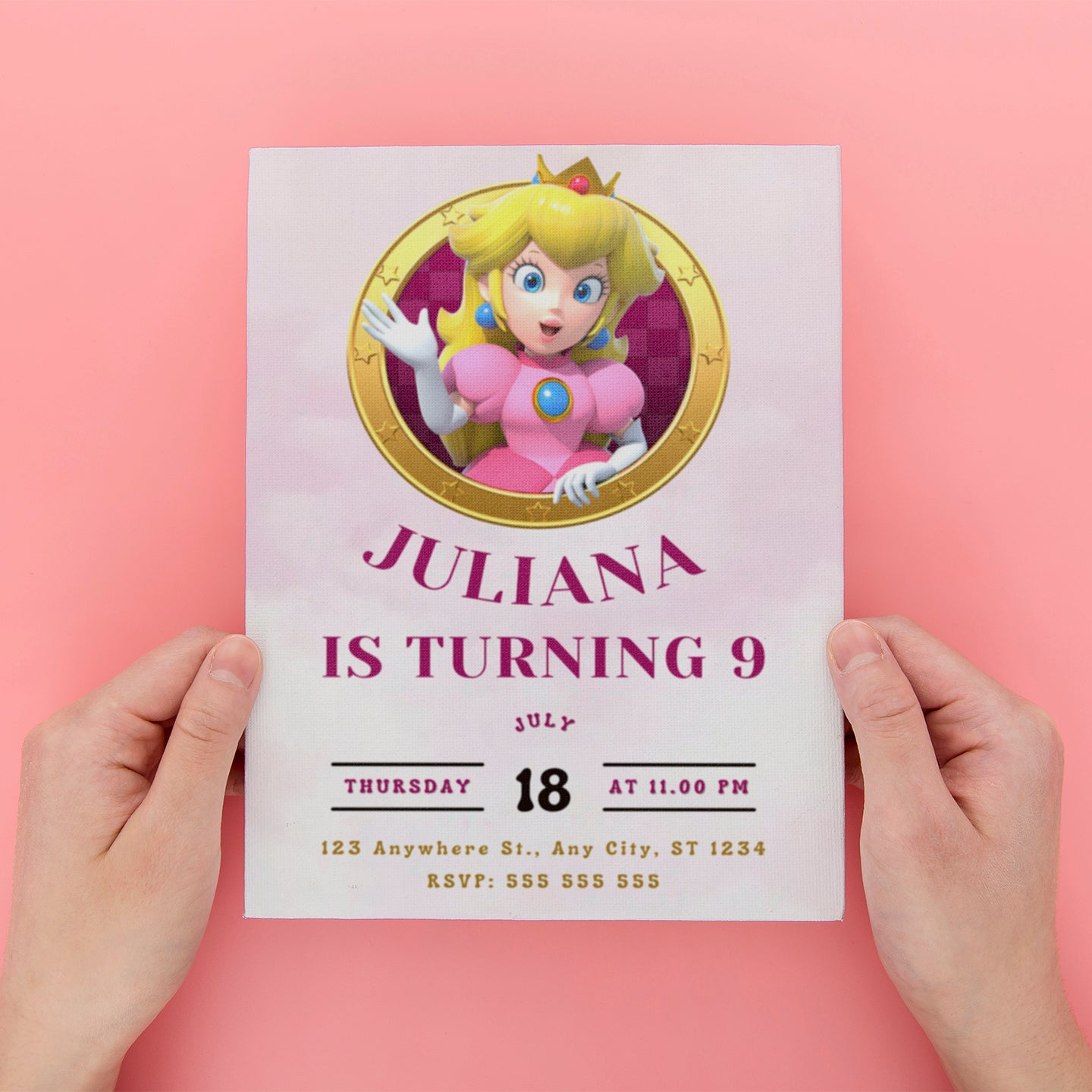 Princess Peach Birthday Template - CreativeRino