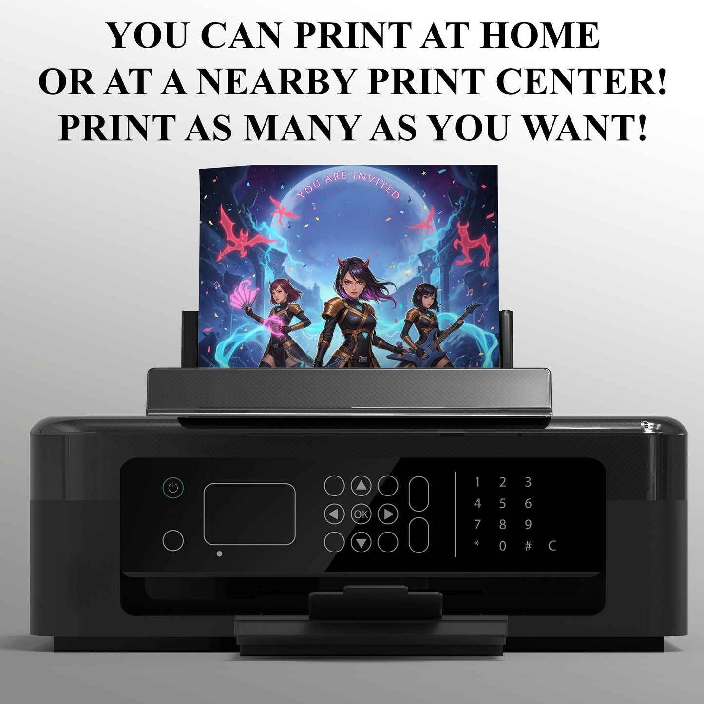 Kpop Demon Hunters Music Birthday Invitation - CreativeRino