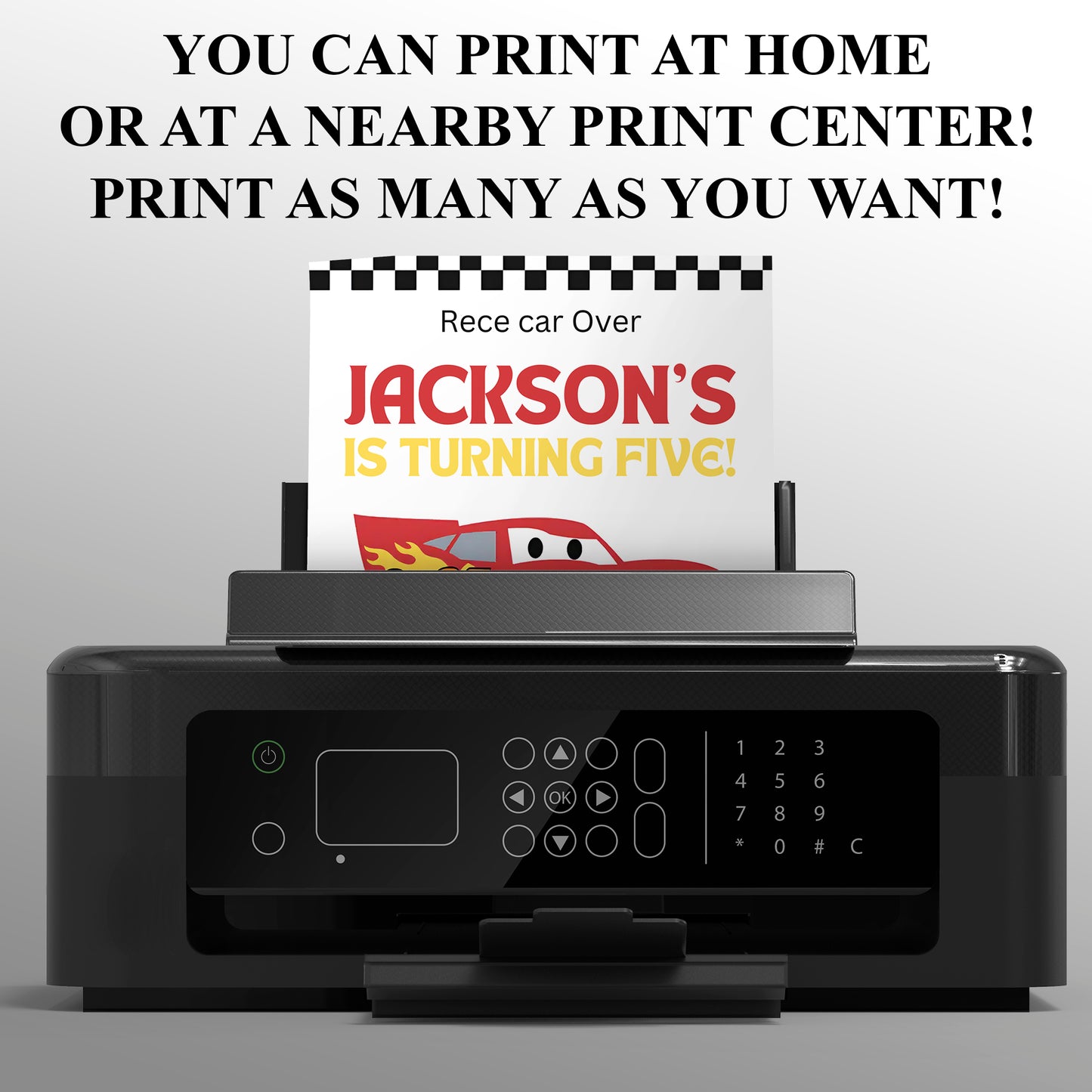 Lightning McQueen Birthday Invitation Template - CreativeRino