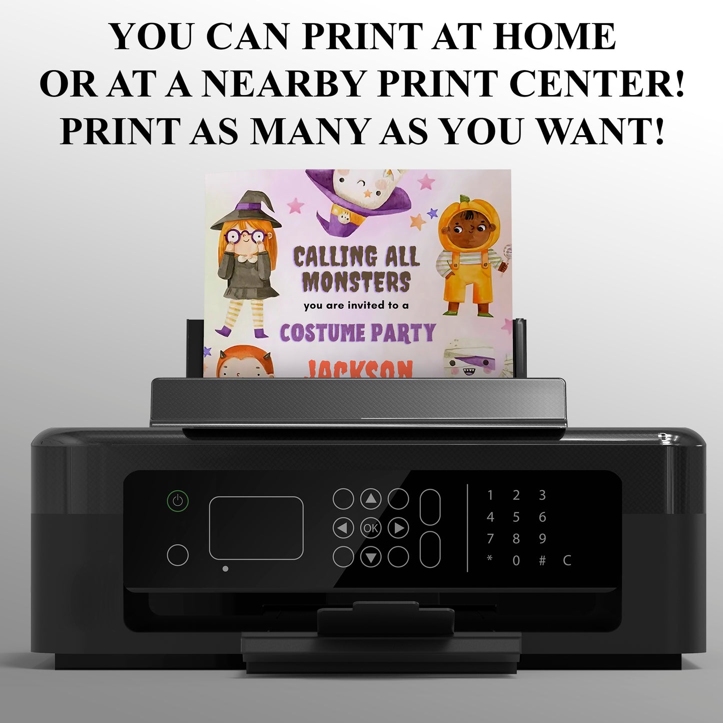 Calling All Monsters Halloween Birthday Invitation - CreativeRino