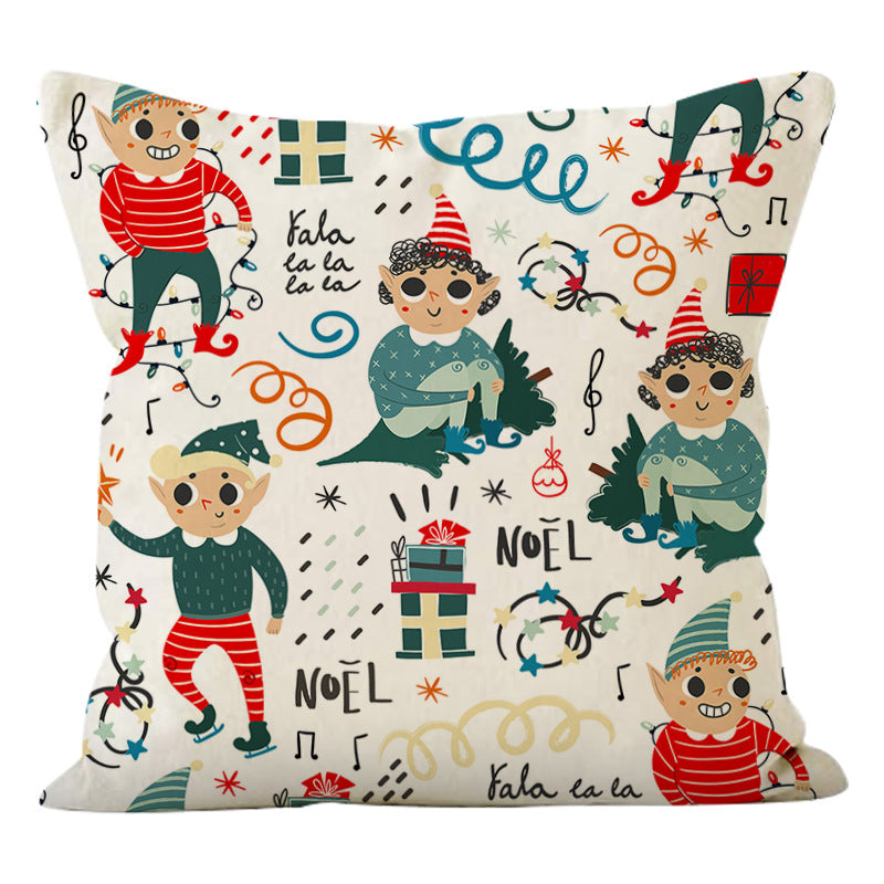 Cute Cartoon Snowman Pillow Cover | Holiday Sofa Cushion for Living Room Decor