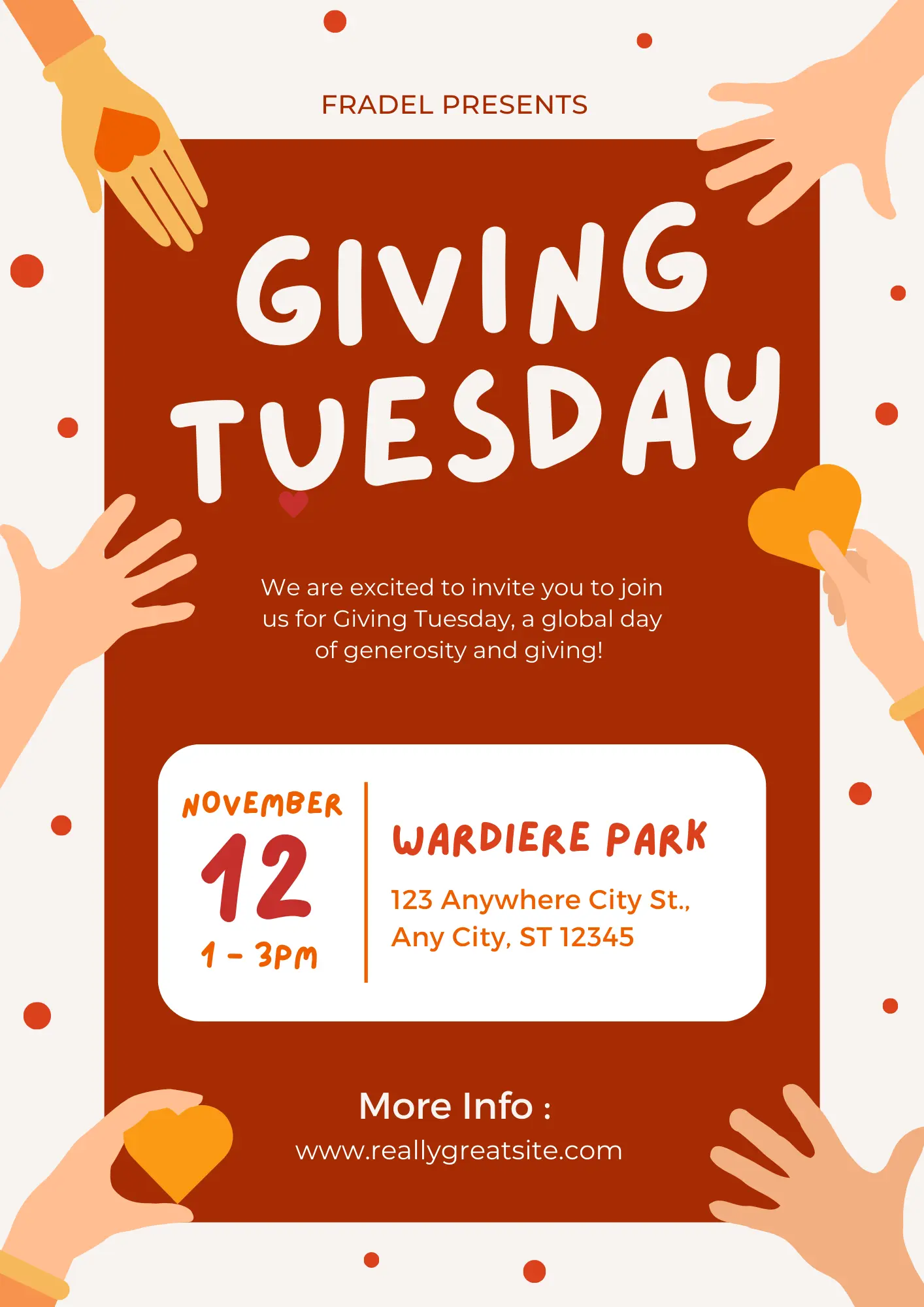 Giving Tuesday Invitation Template - CreativeRino