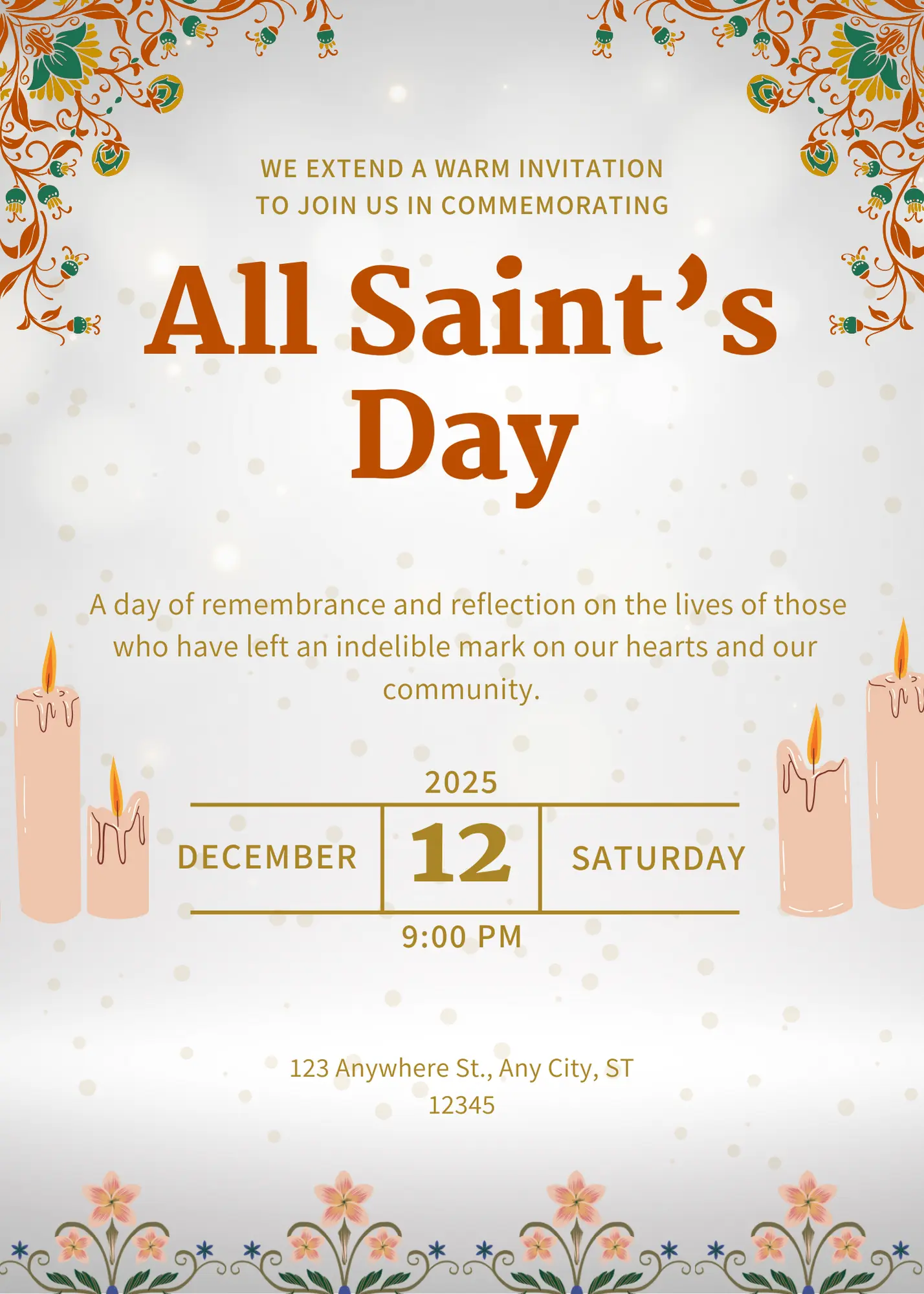 All Saints Day Invitation Template - CreativeRino