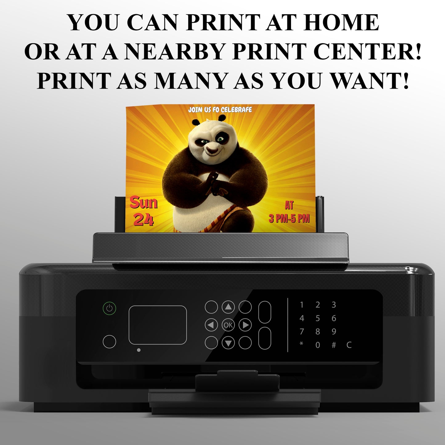 Kung Fu Panda Birthday Invitation Template - CreativeRino