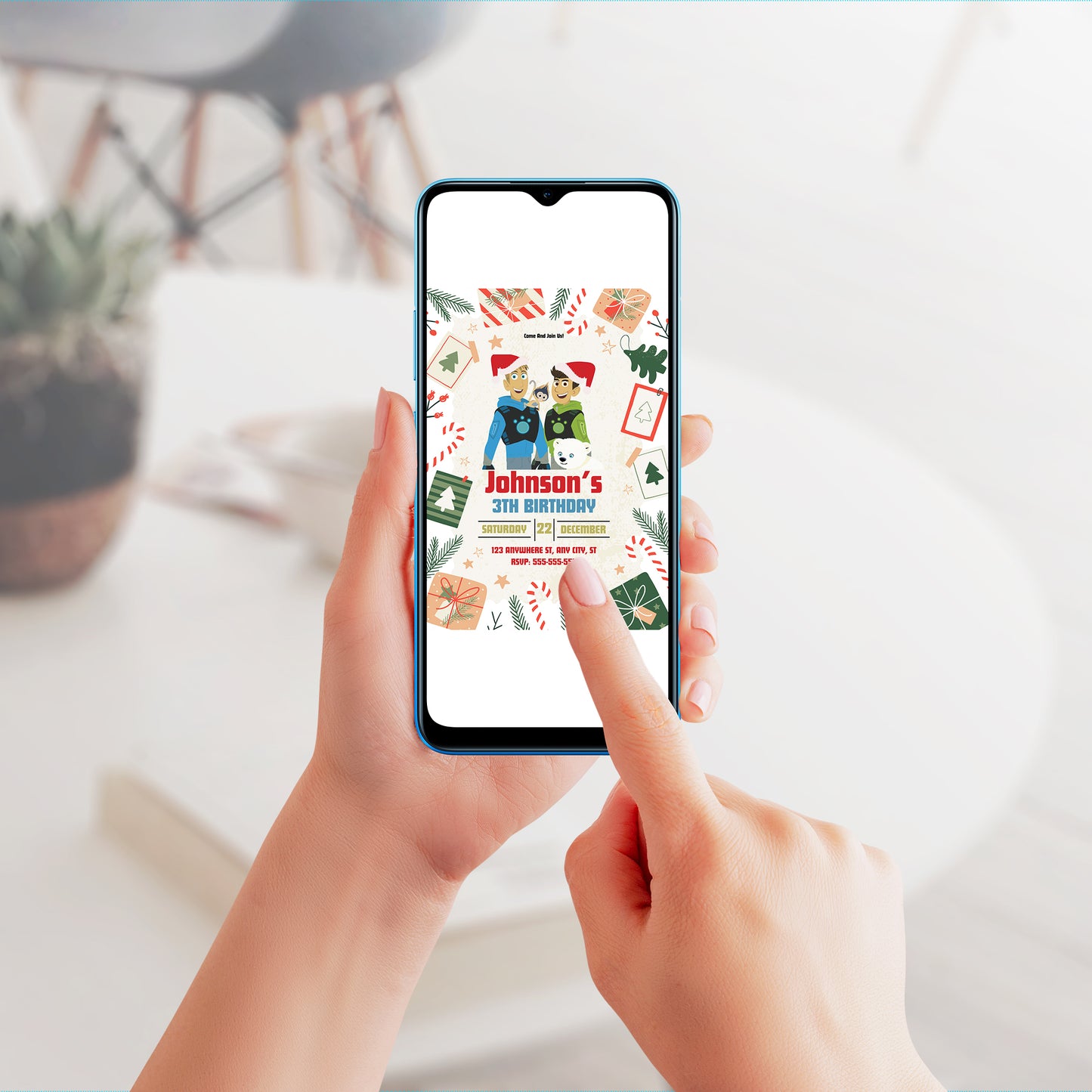 Wild Kratts Christmas Birthday Invitation Template - CreativeRino