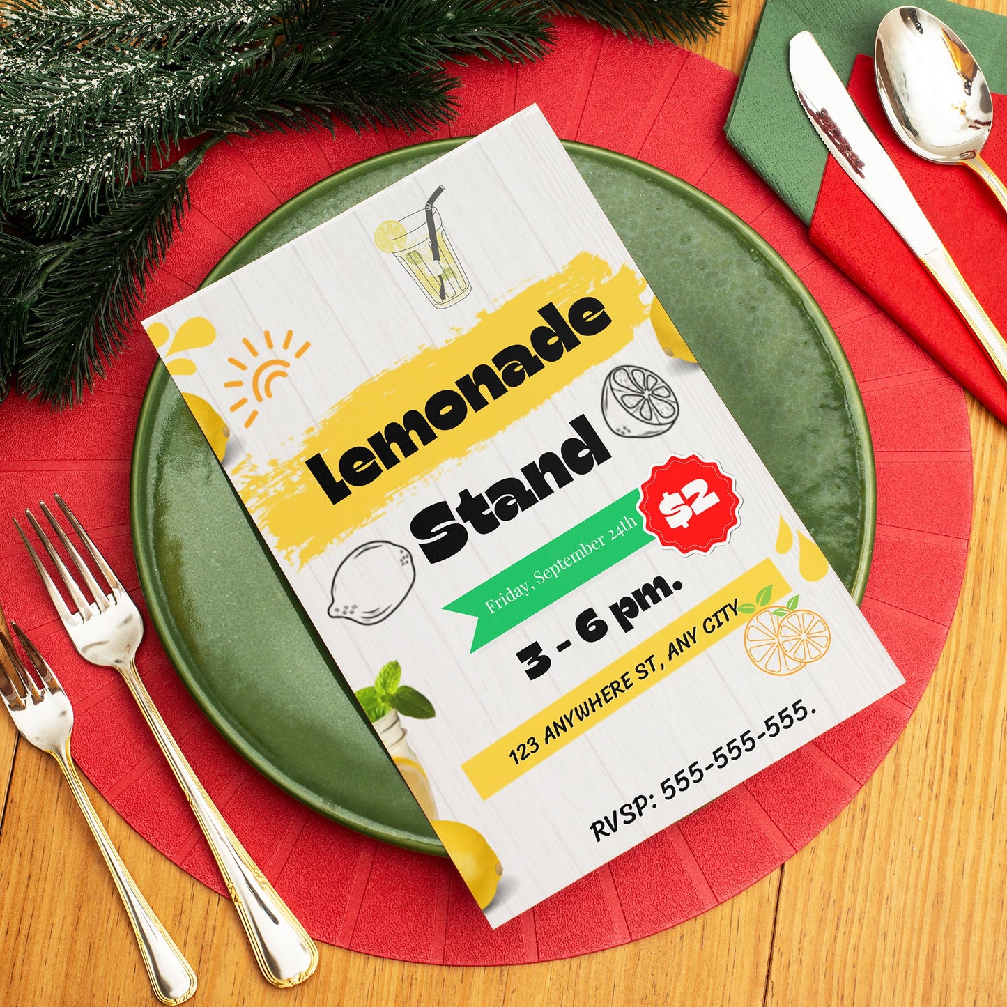 Lemonade Stand Flyer Invite Template CreativeRino