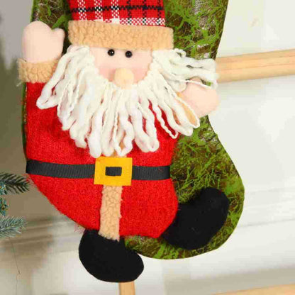 Christmas Character Socks Gift Bag | Santa, Elk & Snowman Decorative Hanging Pendant (Candy & Small Gift Holder) eprolo