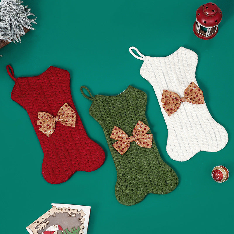 Knitted Christmas Socks | Cozy Yarn Ornaments & Gift Bags Holiday Decor eprolo
