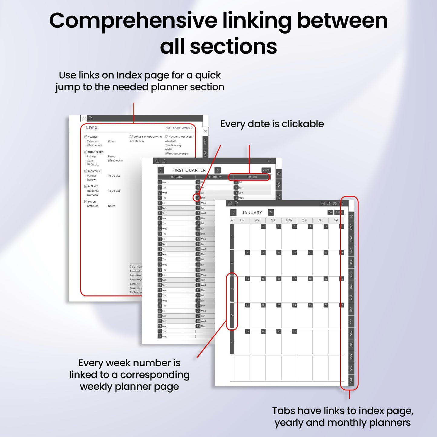 4 Kindle Scribe Notes Templates Planner Template Bundle