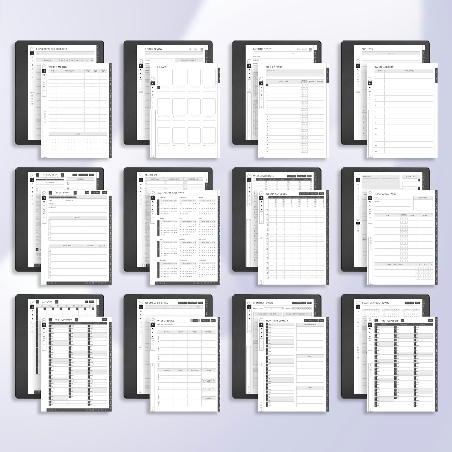 5 Kindle Scribe Work & Business Planner Template Bundle