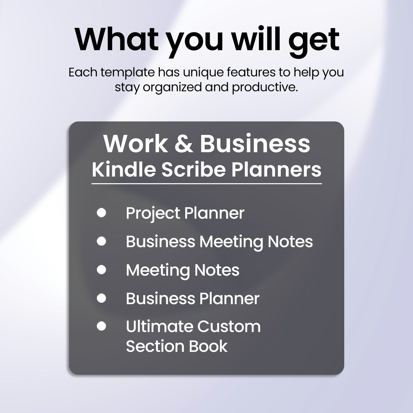 5 Kindle Scribe Work & Business Planner Template Bundle