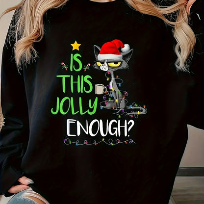 "Meowy Christmas" Jolly Cat Sweatshirt | Funny & Cute Holiday Crewneck Jumper | Festive Cat Lover Gift eprolo